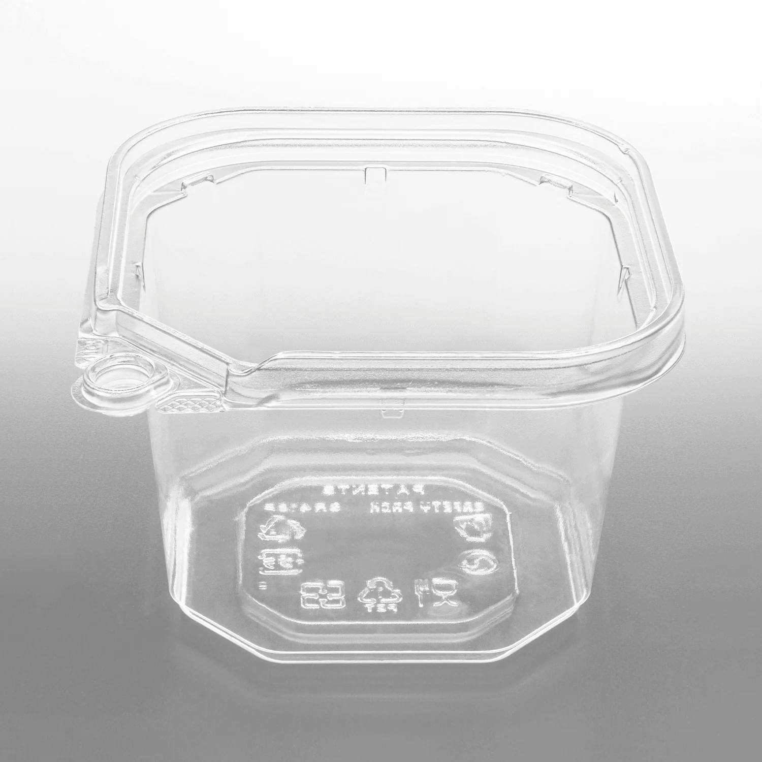 [400 ct] 16 oz PET Tamper Resistant Square Container, Clear - Image 2