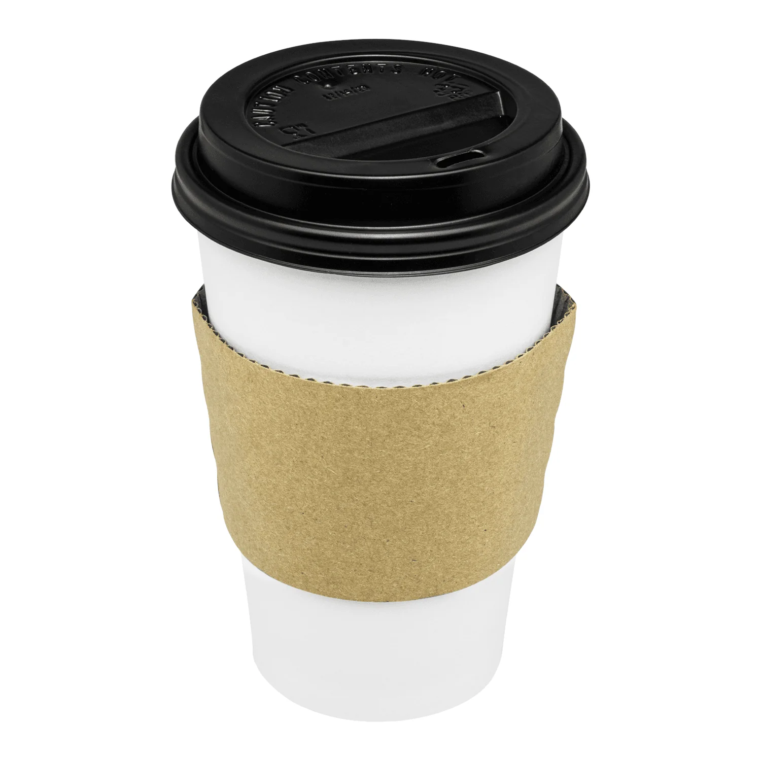[250 sets] 16 oz White Paper Coffee Cups with Black PP Sipper Lids & Cup Jackets - Image 10