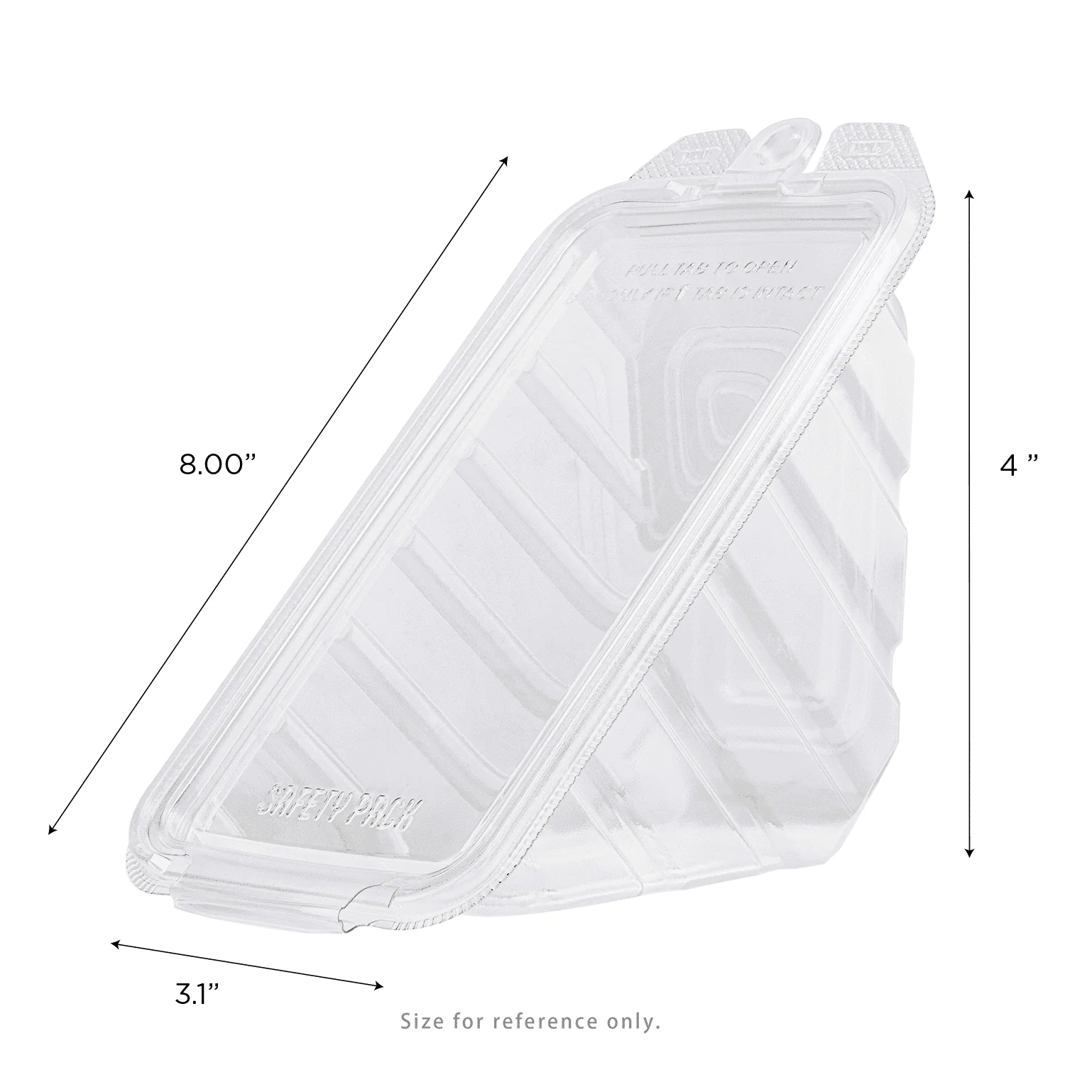 [200 ct] 17oz PET Tamper Resistant Hinged Sandwich Wedge Container, Clear - Image 5