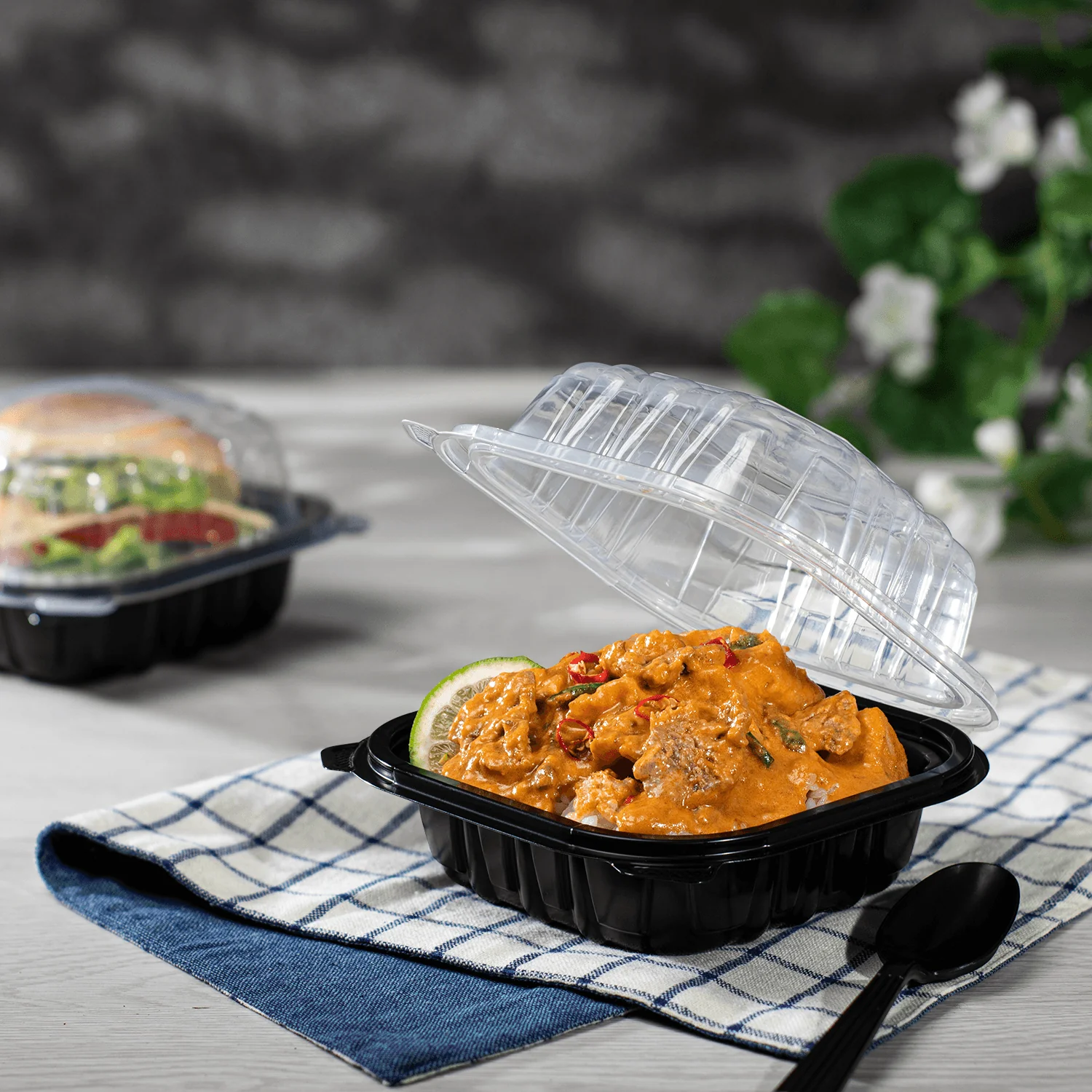 [300 ct] 6" x 6" Premium PP Hinged Container