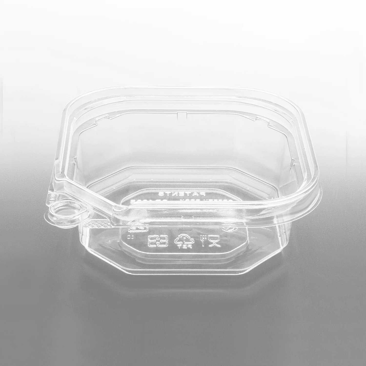 [400 ct] 8 oz PET Tamper Resistant Square Container, Clear - Image 2