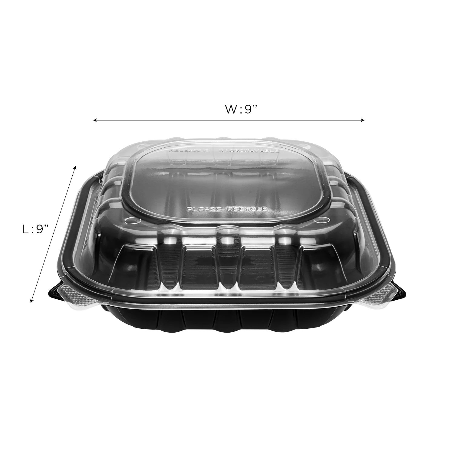 [150 ct] 9" x 9" Premium PP Hinged Container - Image 6