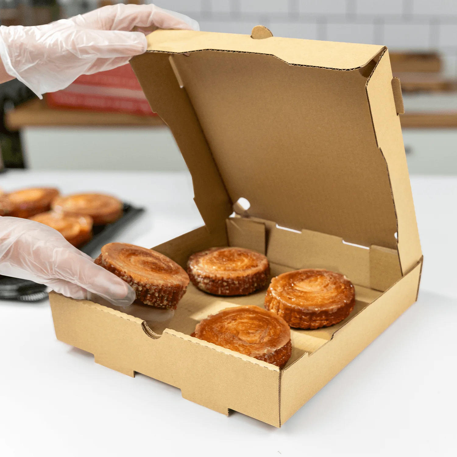 [50 ct] Corrugated Pizza Box, 10''x10''x2'', Kraft - Image 3