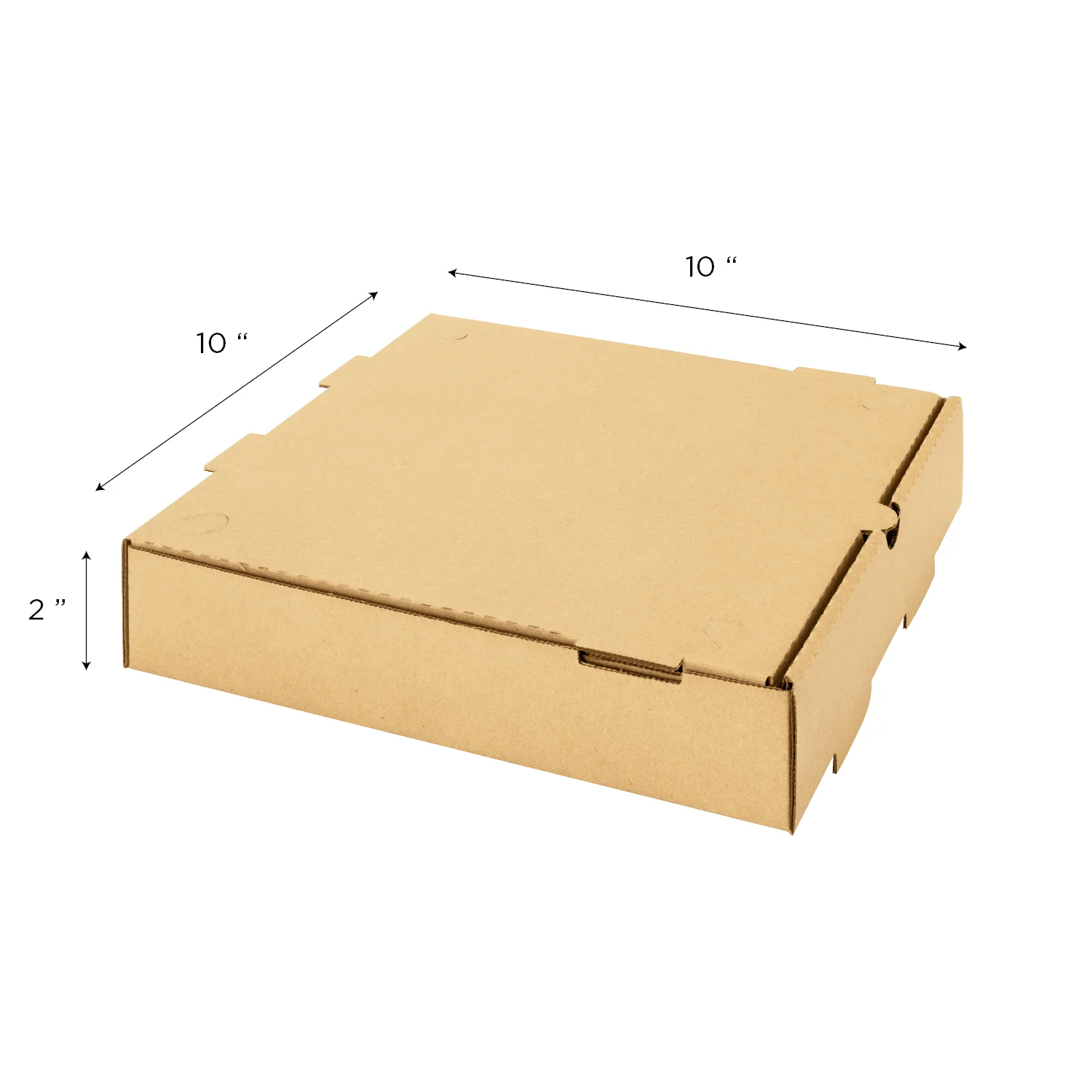[50 ct] Corrugated Pizza Box, 10''x10''x2'', Kraft - Image 5