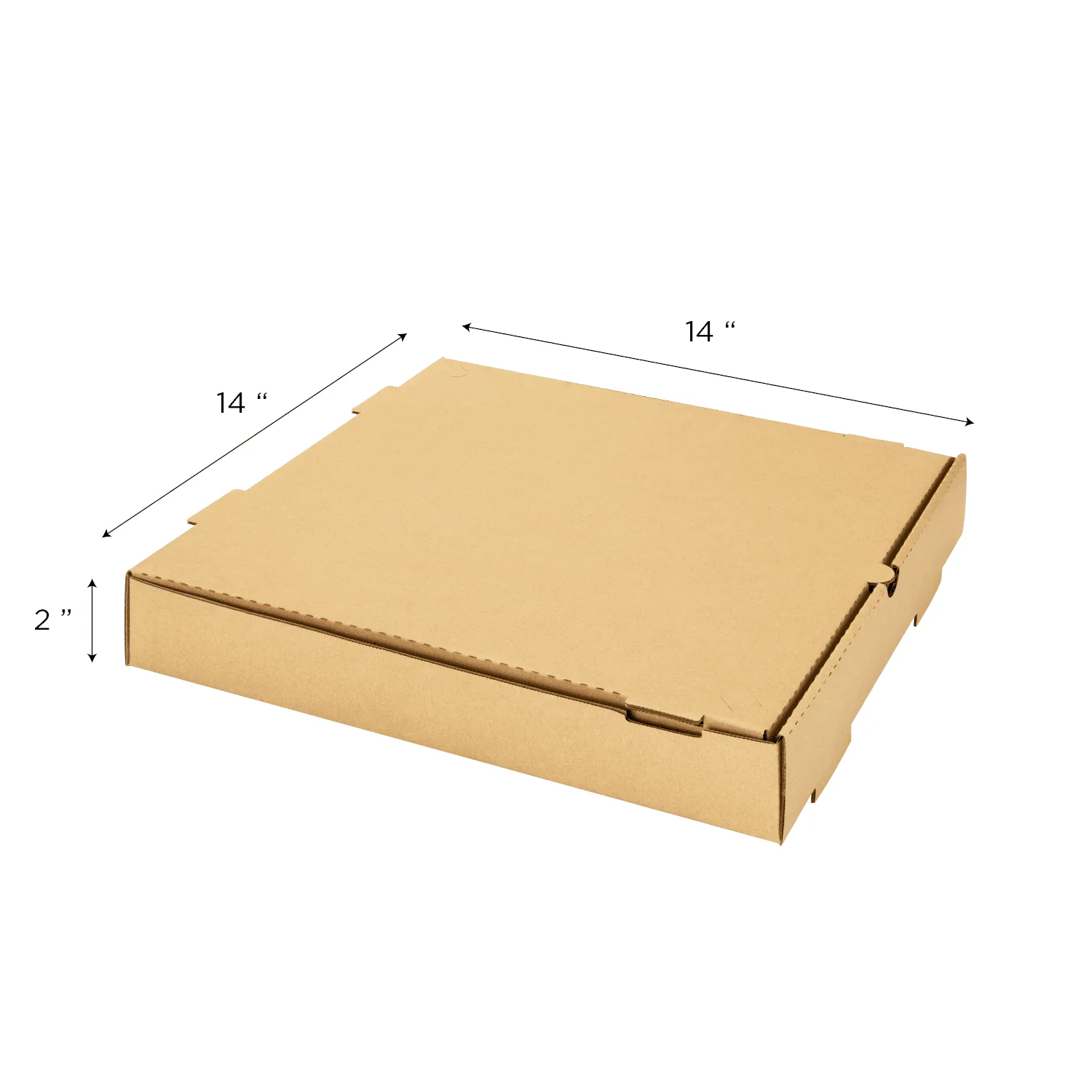 [50 ct] Corrugated Pizza Box, 14''x14''x2'', Kraft - Image 5