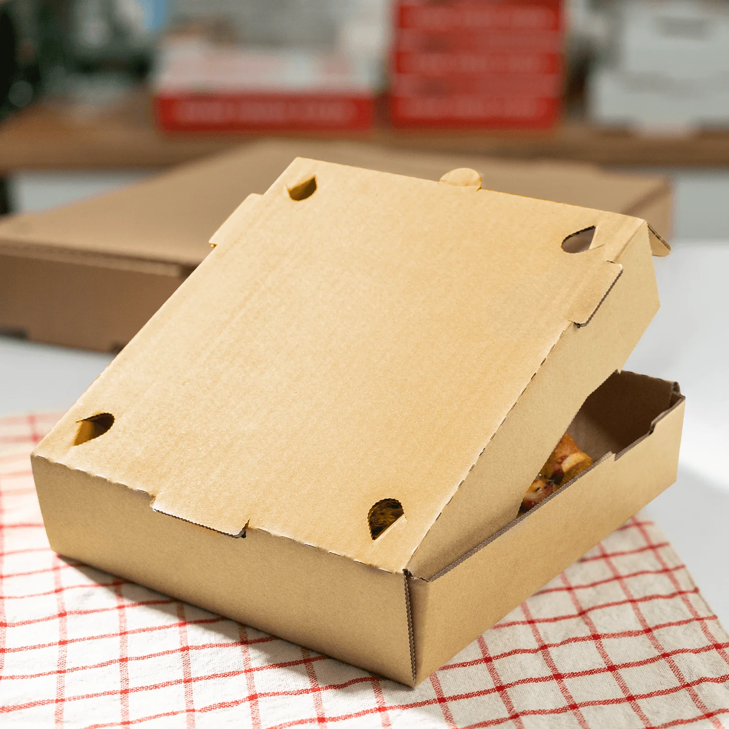[50 ct] Corrugated Pizza Box, 8''x8''x2'', Kraft - Image 4