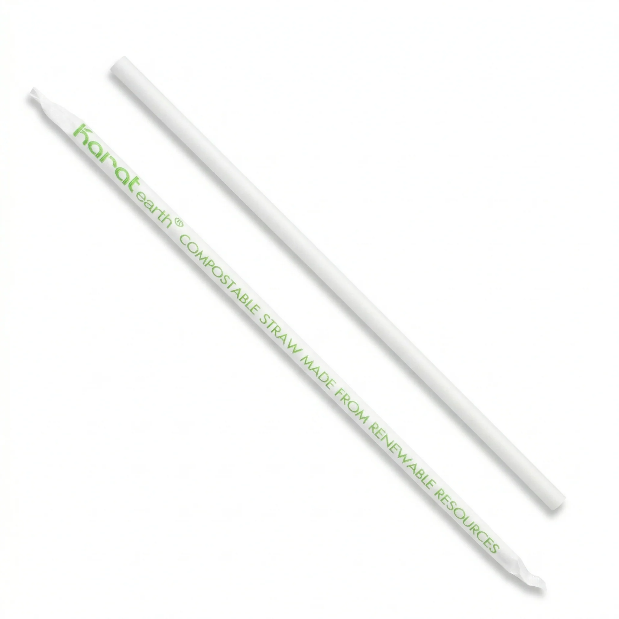 Karat Earth 10.25" PLA Giant Paper Wrapped Straw (8mm), Wihte - 1,200 pcs - Image 2