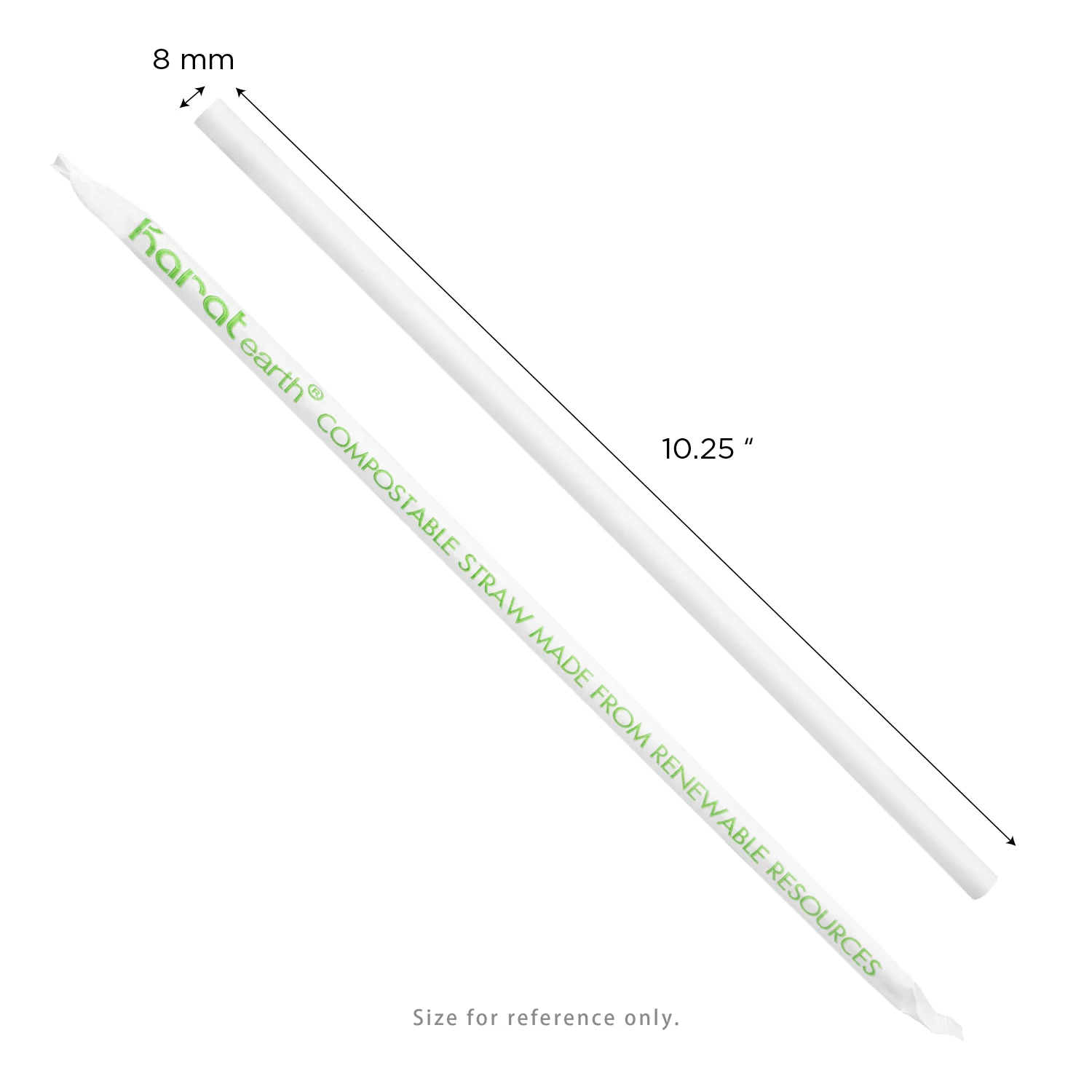 Karat Earth 10.25" PLA Giant Paper Wrapped Straw (8mm), Wihte - 1,200 pcs - Image 5