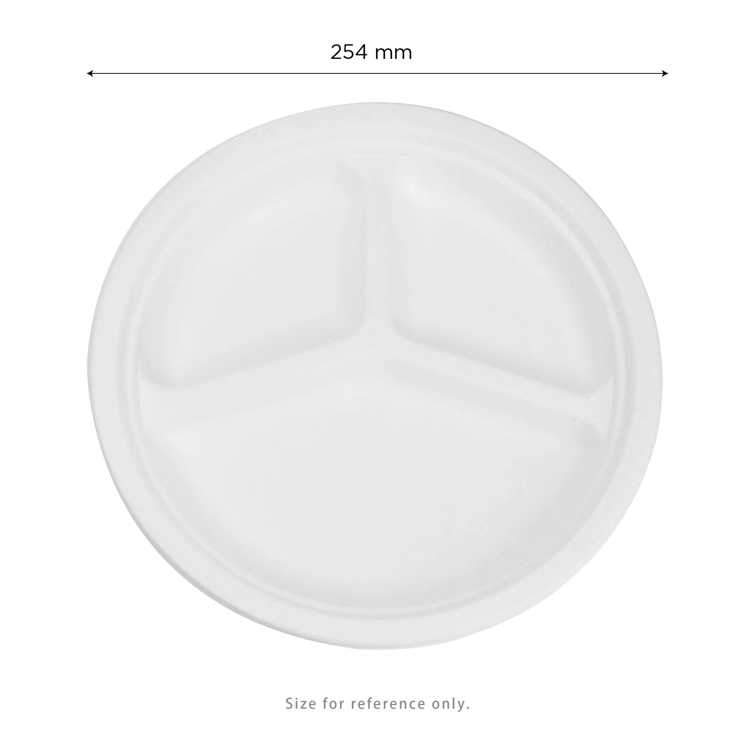 Karat Earth 3 Compartments, 10'' Molded Fiber Round Plates, PFAS Free, White - 500 pcs - Image 5
