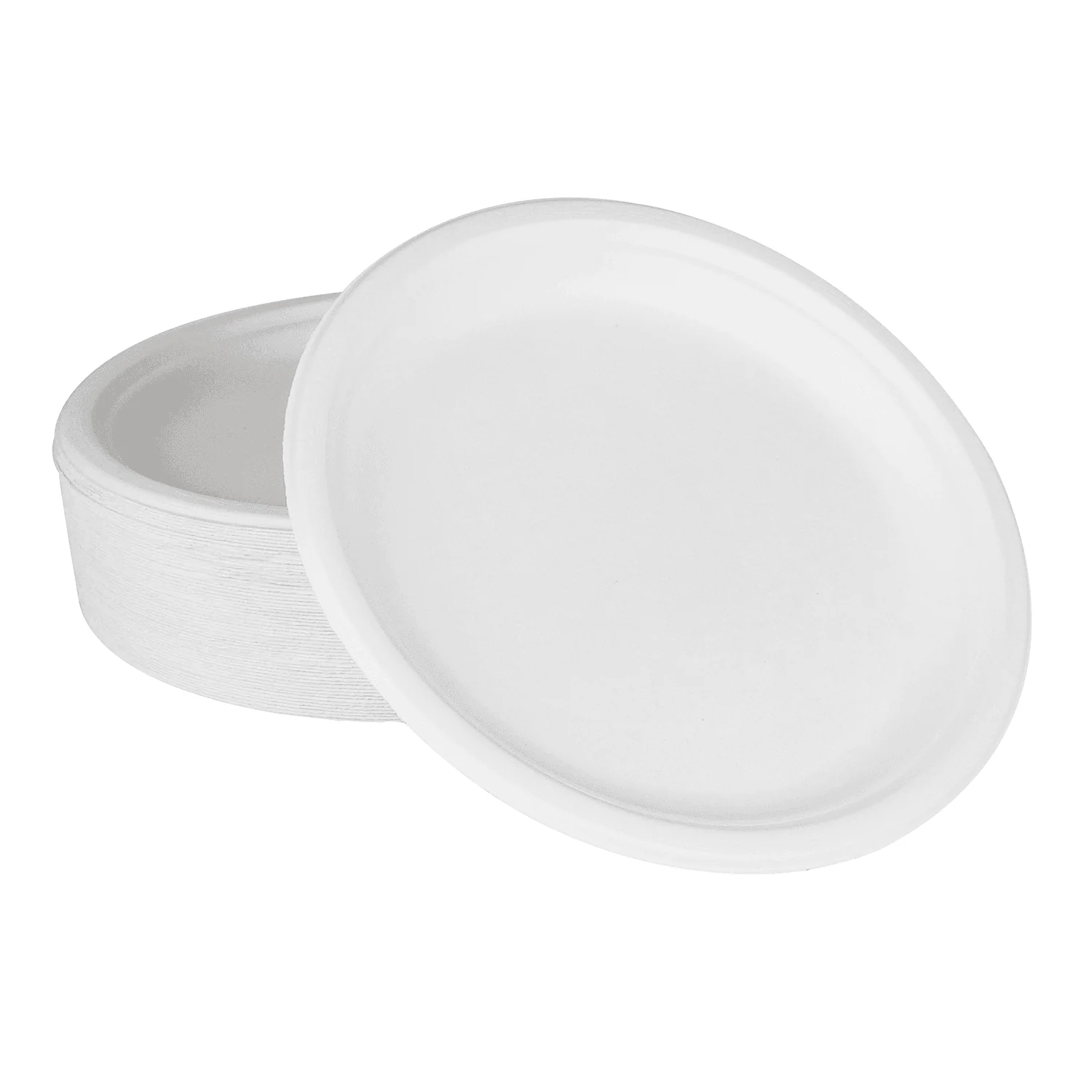 Karat Earth 10'' Molded Fiber Round Plates, PFAS Free, White - 500 pcs - Image 2