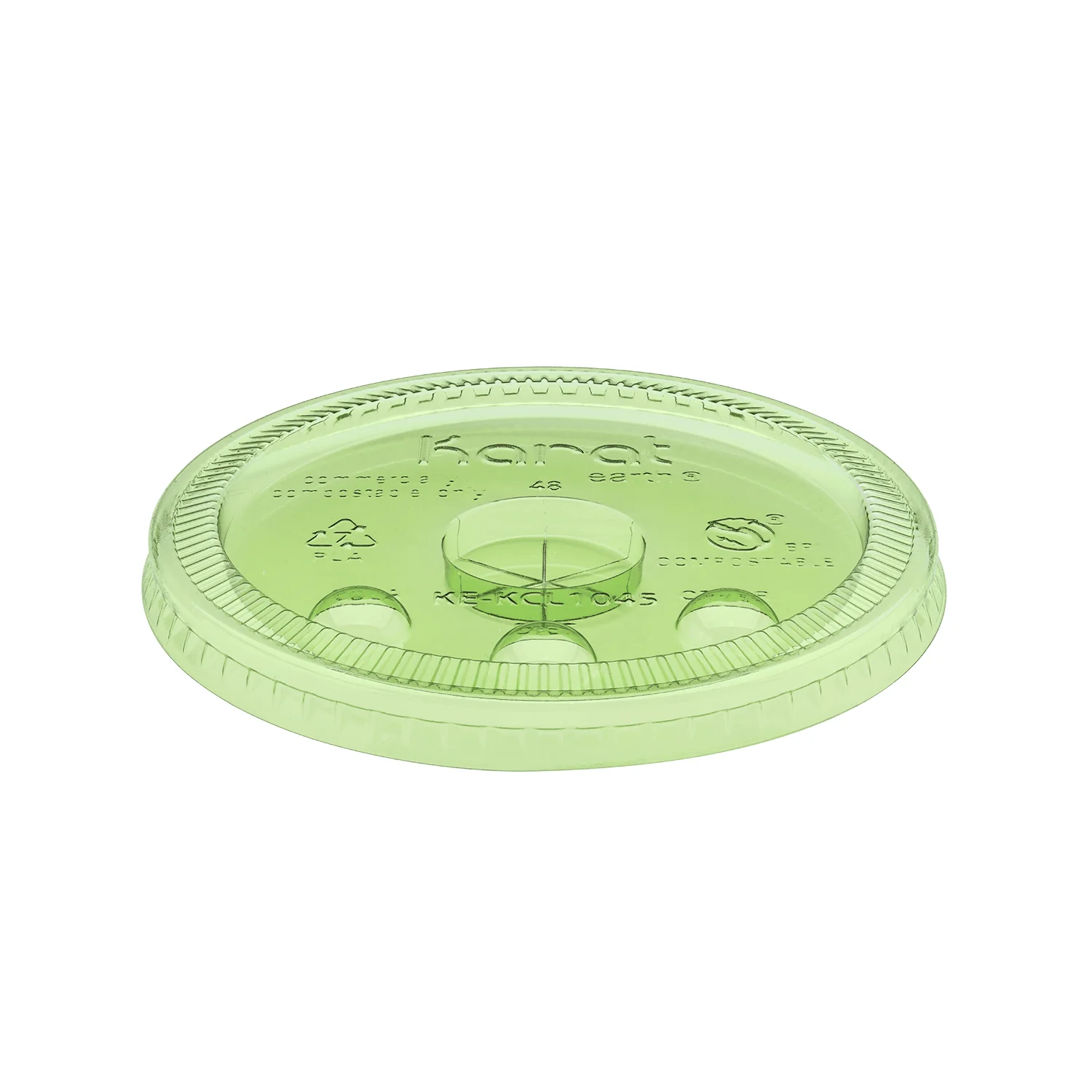 Karat Earth 104.5mm PLA Flat Lids for 32oz Paper Cold Cups, Green - 600 pcs - Image 2