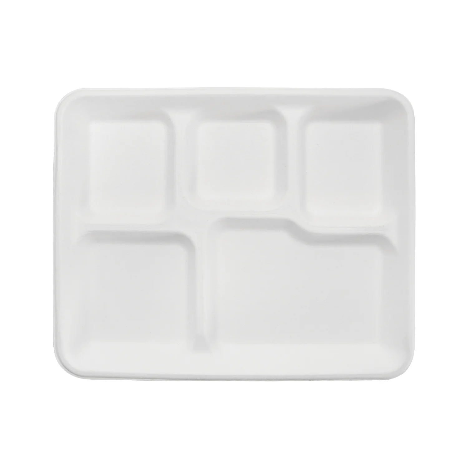 Karat Earth 5 Compartments, 10" Molded Fiber Trays, PFAS Free, White - 400 pcs - Image 6