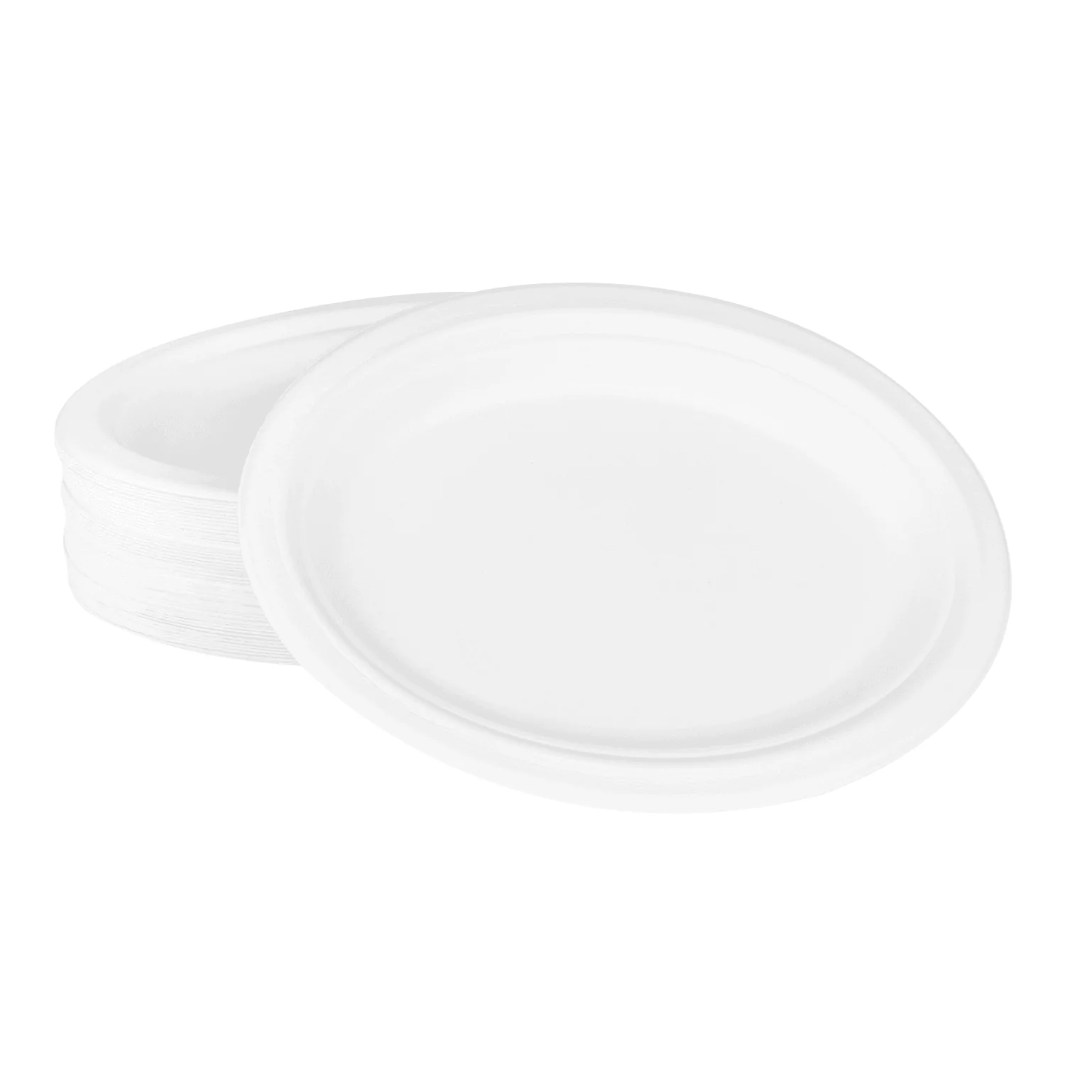 Karat Earth 10''x8'' Molded Fiber Oval Plates, PFAS Free, White - 500 pcs - Image 2