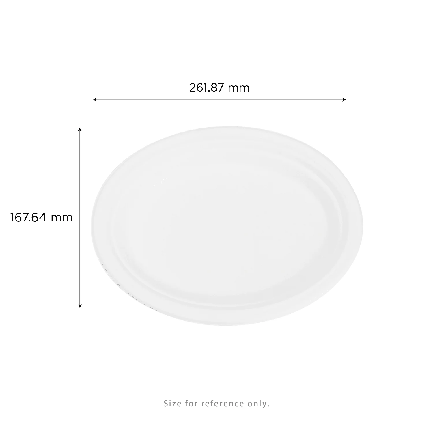 Karat Earth 10''x8'' Molded Fiber Oval Plates, PFAS Free, White - 500 pcs - Image 3