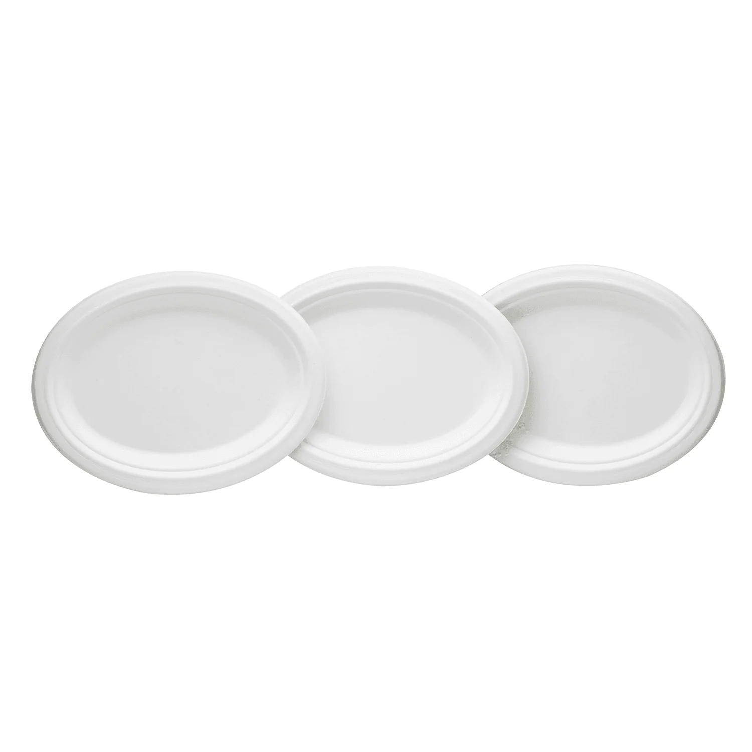 Karat Earth 10''x8'' Molded Fiber Oval Plates, PFAS Free, White - 500 pcs - Image 6