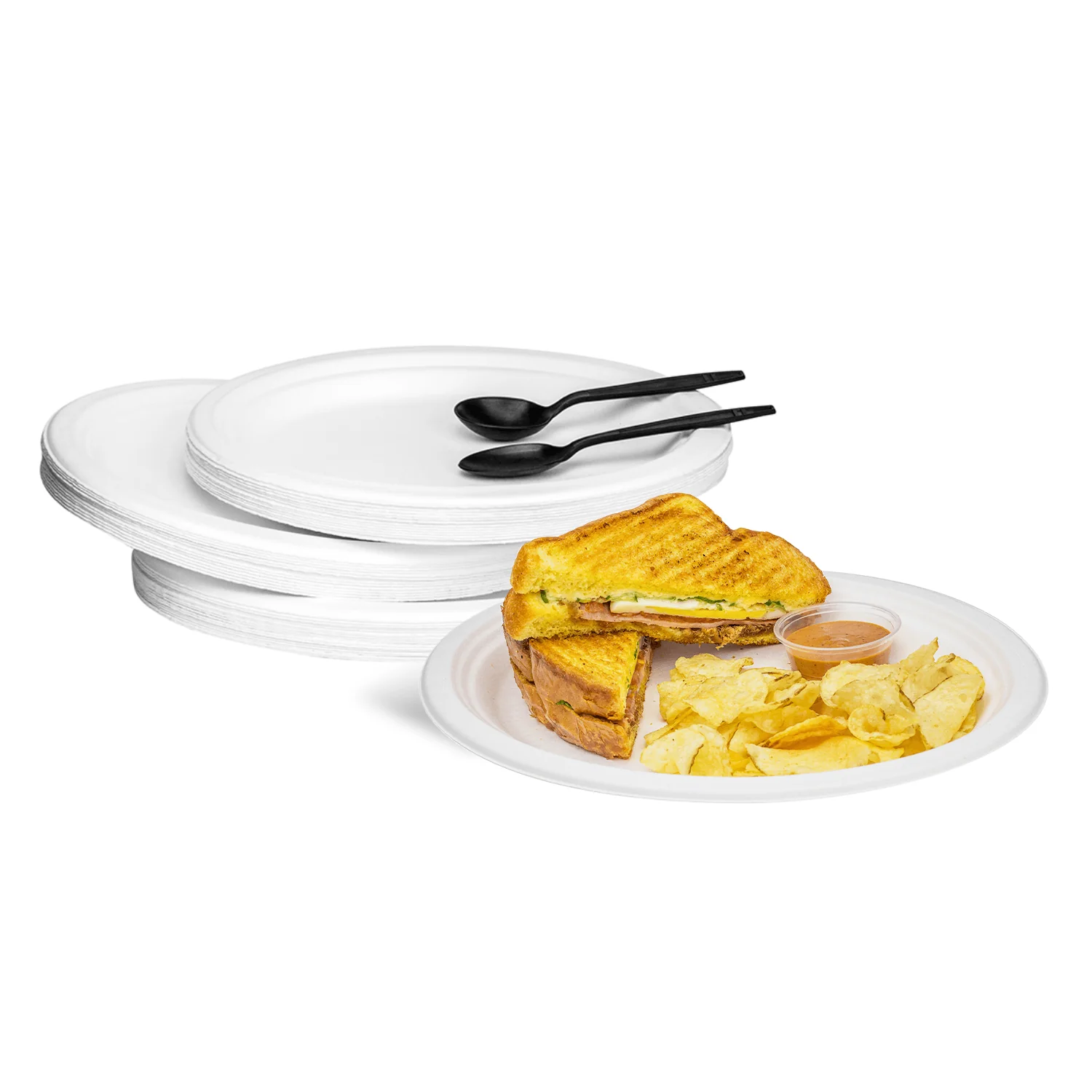 Karat Earth 10''x8'' Molded Fiber Oval Plates, PFAS Free, White - 500 pcs - Image 7