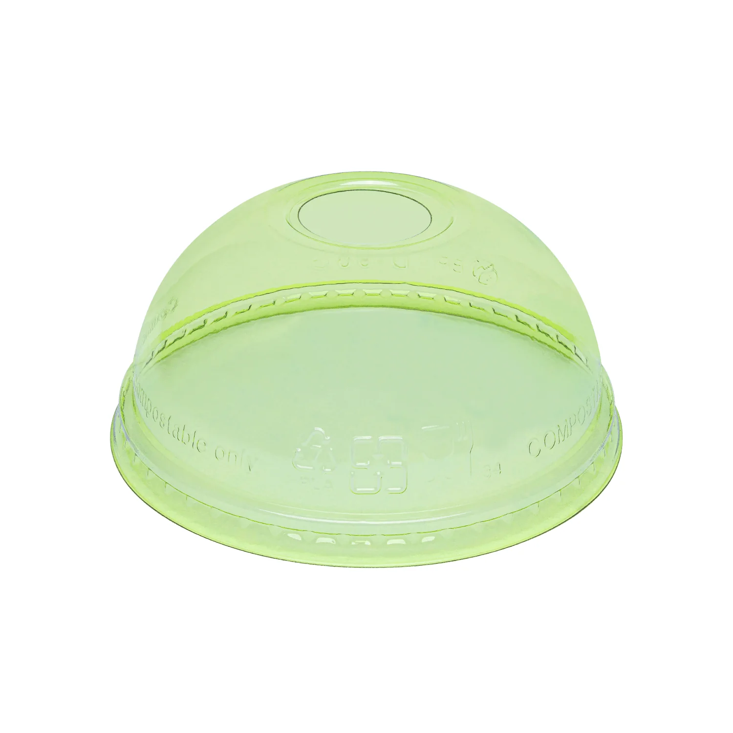 Karat Earth 98mm PLA Dome Lids for 12-24oz Cups, Green - 1,000 pcs - Image 2