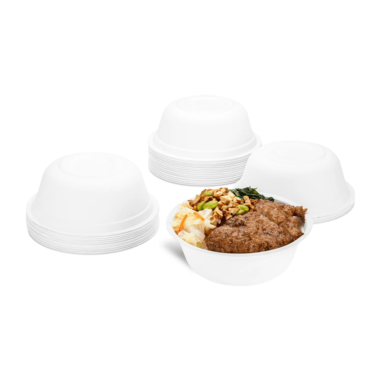 Karat Earth 16oz PFAS Free Eco-Friendly Bagasse Rice Bowl, White - 1,000 pcs - Image 8