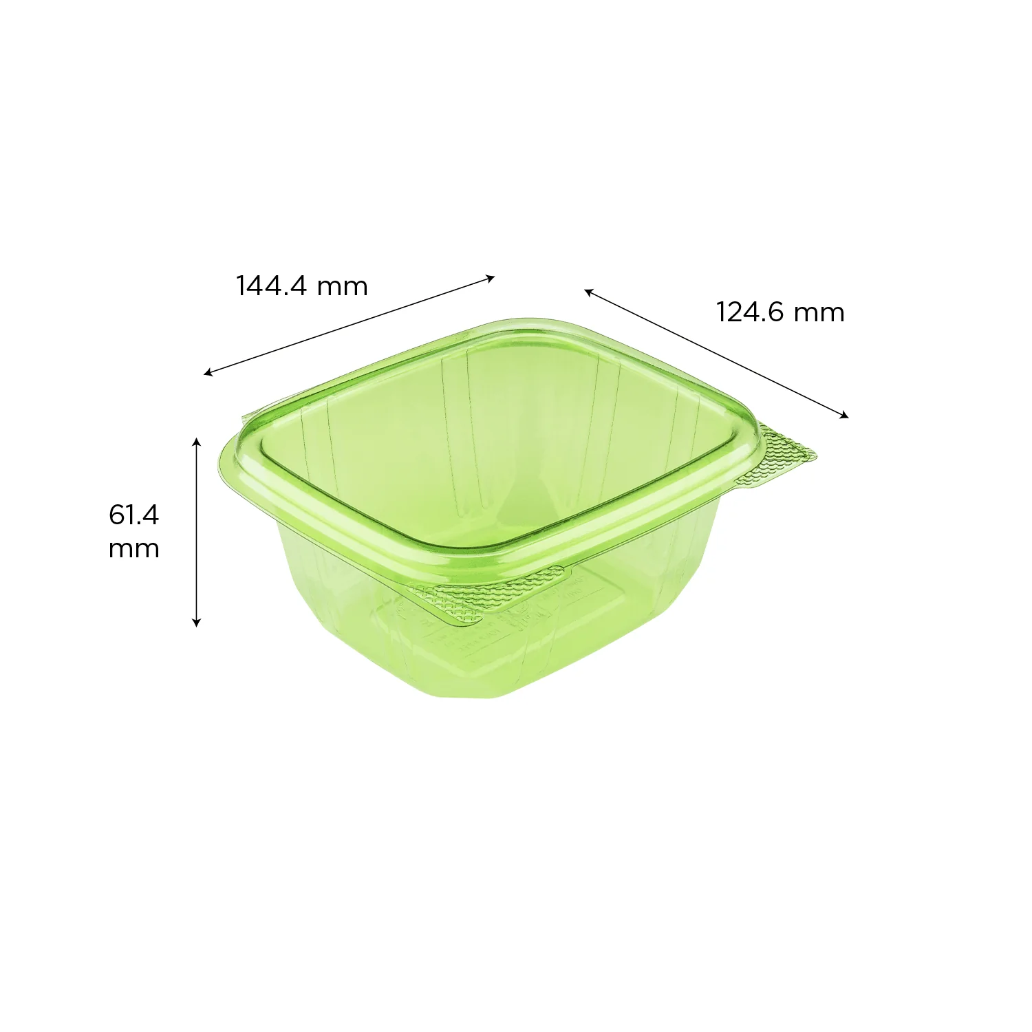 Karat Earth 16oz PLA Hinged Deli Container, Green - 200 pcs - Image 5