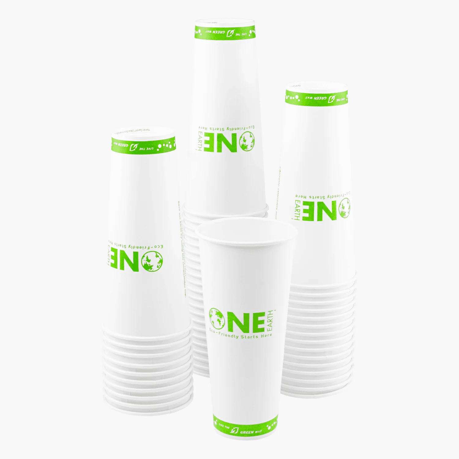 Karat Earth 24oz Eco-Friendly Paper Hot Cups (90mm), One Cup, One Earth Print - 500 pcs - Image 2