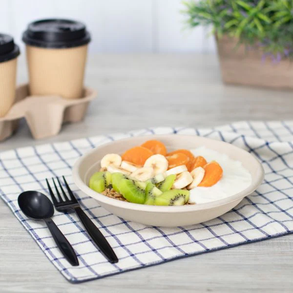 Karat Earth 24oz Molded Fiber Round Bowl, PFAS Free, Natural - 500 pcs