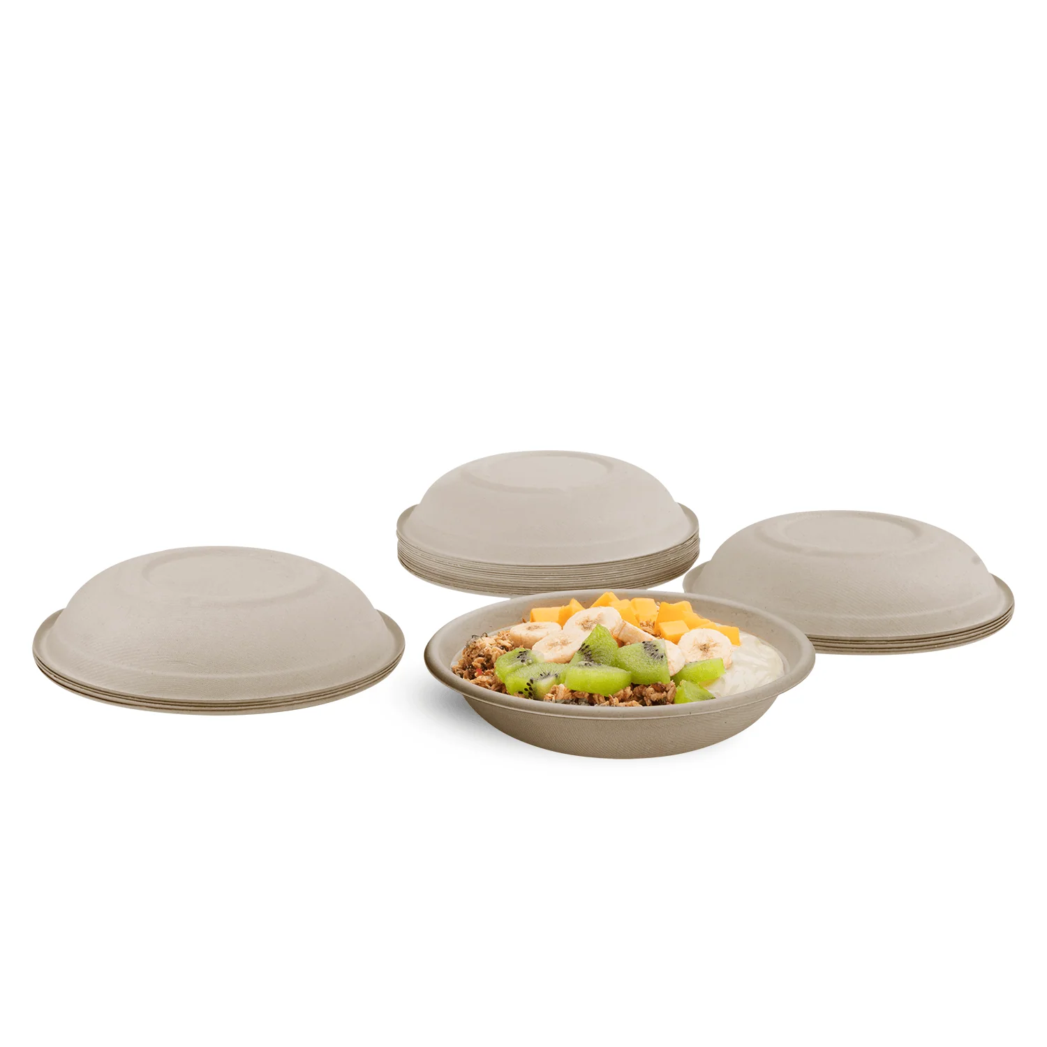 Karat Earth 24oz Molded Fiber Round Bowl, PFAS Free, Natural - 500 pcs - Image 2