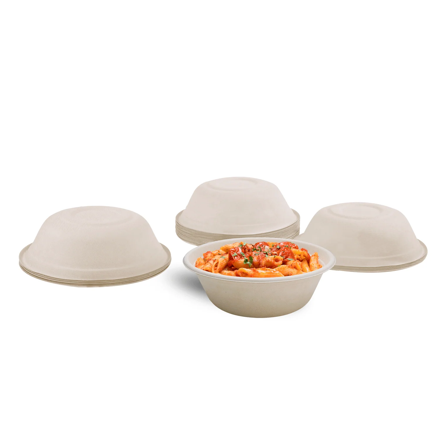 Karat Earth 32oz Molded Fiber Round Bowl, PFAS Free, Natural - 500 pcs - Image 2