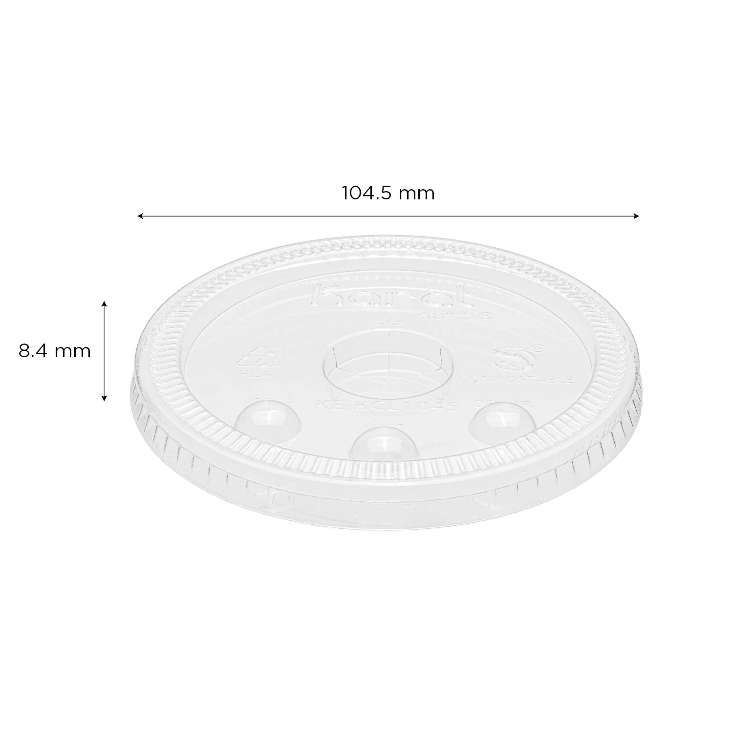 Karat Earth 104.5mm PLA Flat Lids for Eco-Friendly 32oz Paper Cold Cups - 600 pcs - Image 6