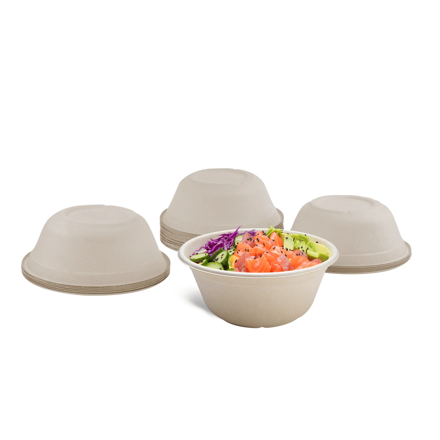 Karat Earth 40oz Molded Fiber Round Bowl, PFAS Free, Natural - 500 pcs - Image 2