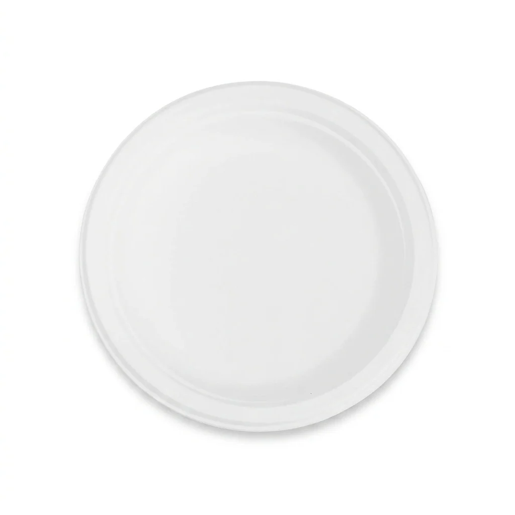 Karat Earth 6'' Molded Fiber Round Plates, PFAS Free, White - 1,000 pcs - Image 2