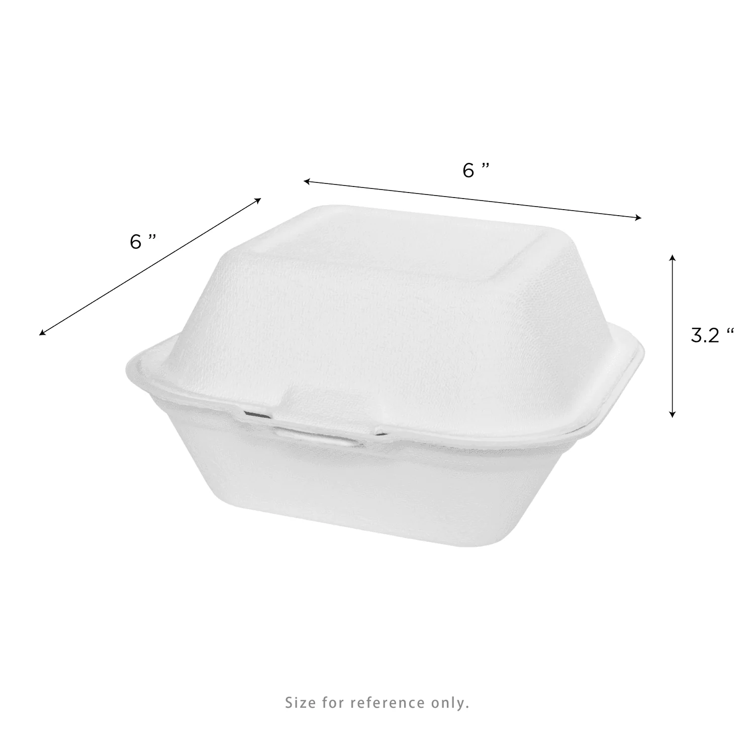 Karat Earth 6''x6'' Molded Fiber Hinged Containers, PFAS Free, White - 500 pcs - Image 4