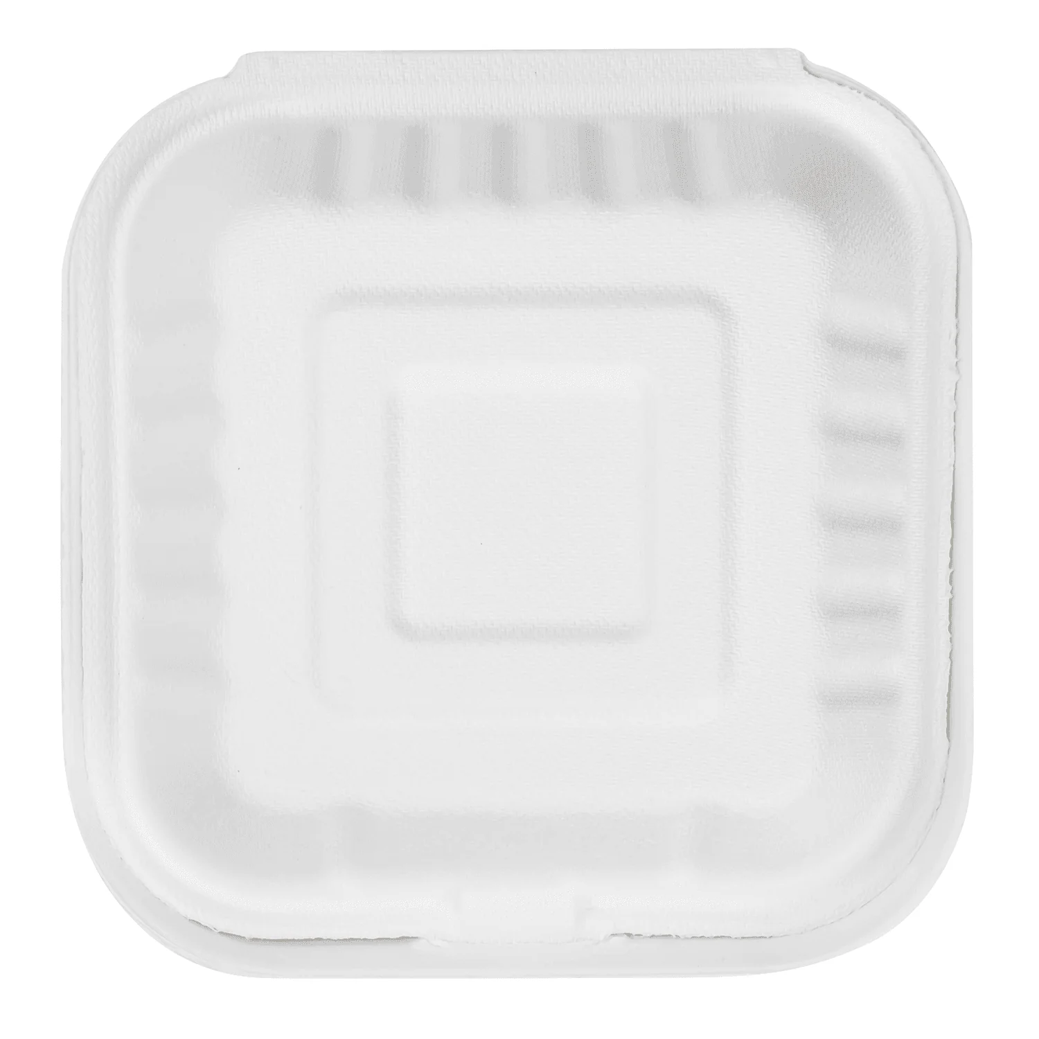 Karat Earth 6''x6'' Molded Fiber Hinged Containers, PFAS Free, White - 500 pcs - Image 8