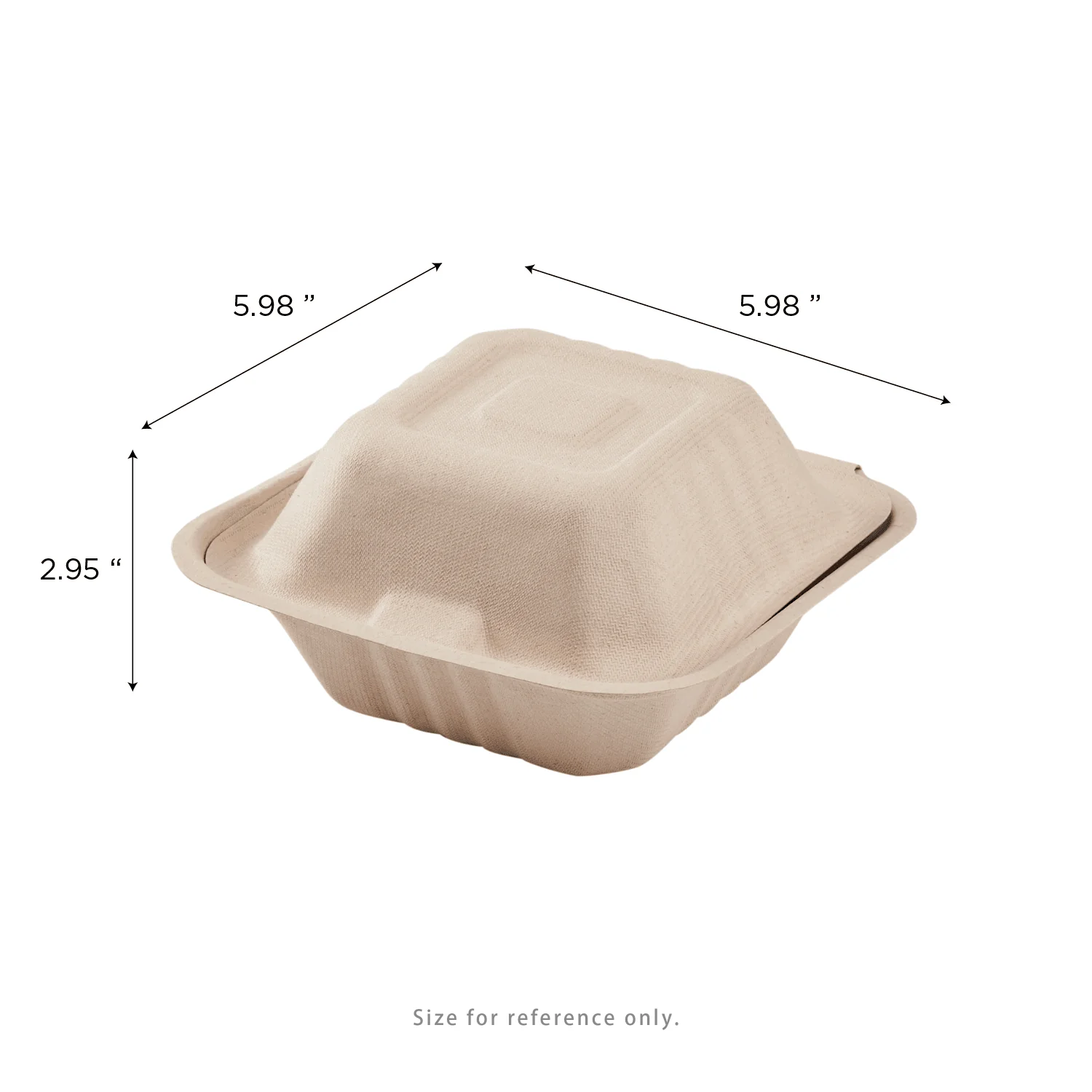Karat Earth 6''x6'' Molded Fiber Hinged Containers, PFAS Free, Natural - 500 pcs - Image 3