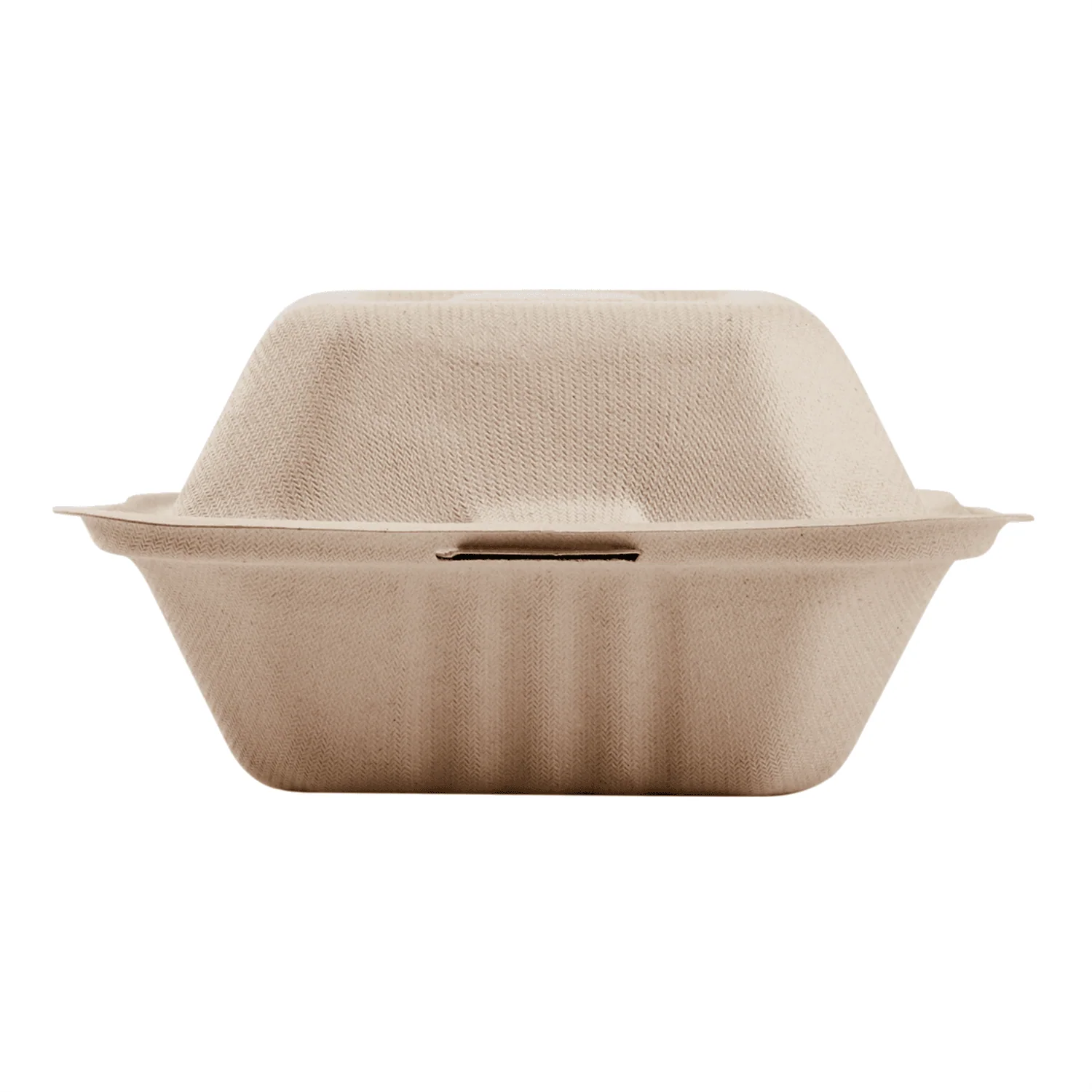 Karat Earth 6''x6'' Molded Fiber Hinged Containers, PFAS Free, Natural - 500 pcs - Image 4