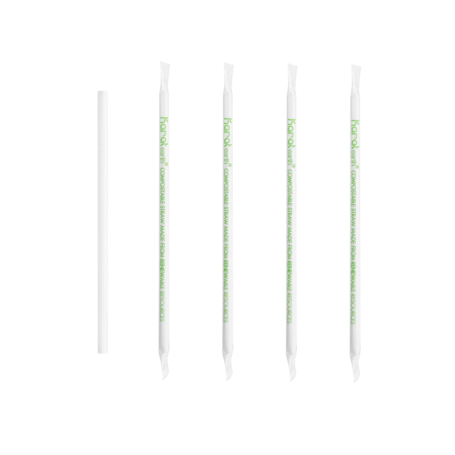 Karat Earth 7.75" PLA Giant Paper Wrapped Straw (8mm), White - 2,000 pcs - Image 2