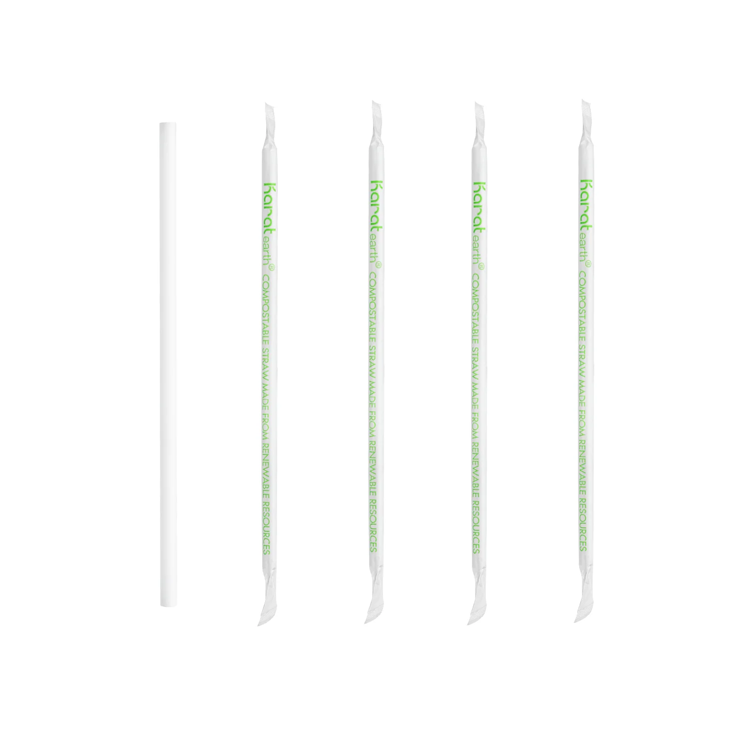 Karat Earth 8.75" PLA Giant Paper Wrapped Straw (8mm), Wihte - 2,500 pcs - Image 6