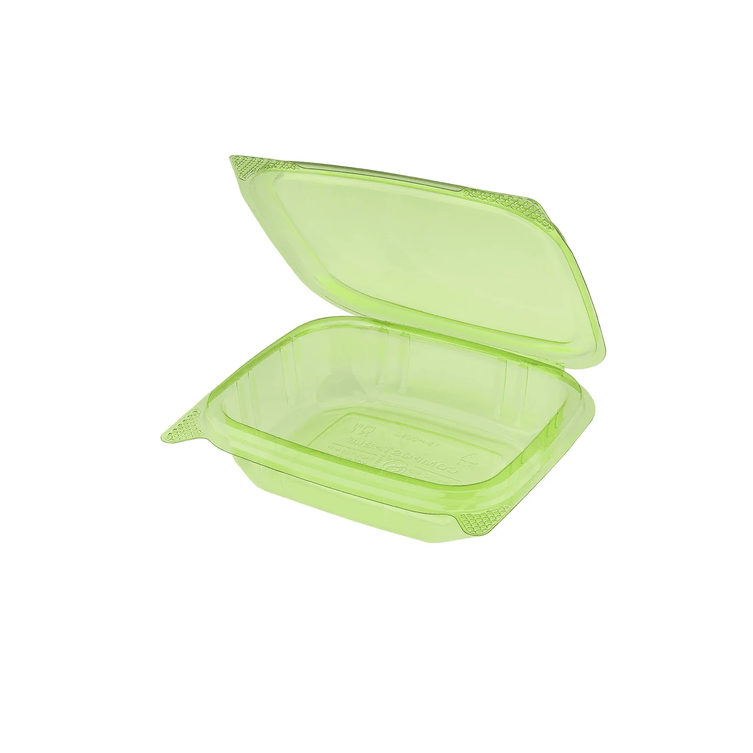 Karat Earth 8oz PLA Hinged Deli Container, Green - 200 pcs - Image 2