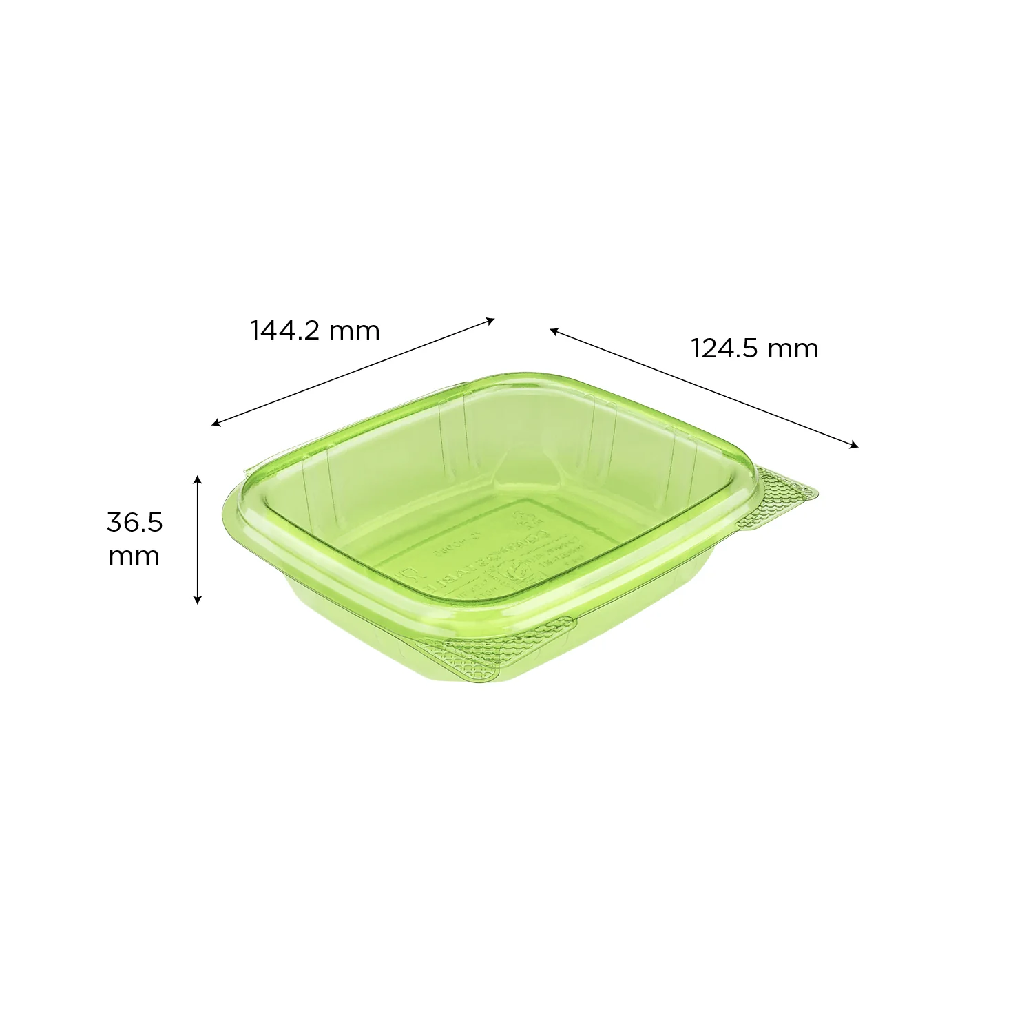 Karat Earth 8oz PLA Hinged Deli Container, Green - 200 pcs - Image 5