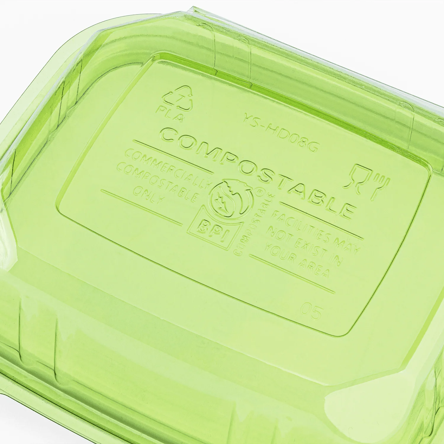 Karat Earth 8oz PLA Hinged Deli Container, Green - 200 pcs - Image 6