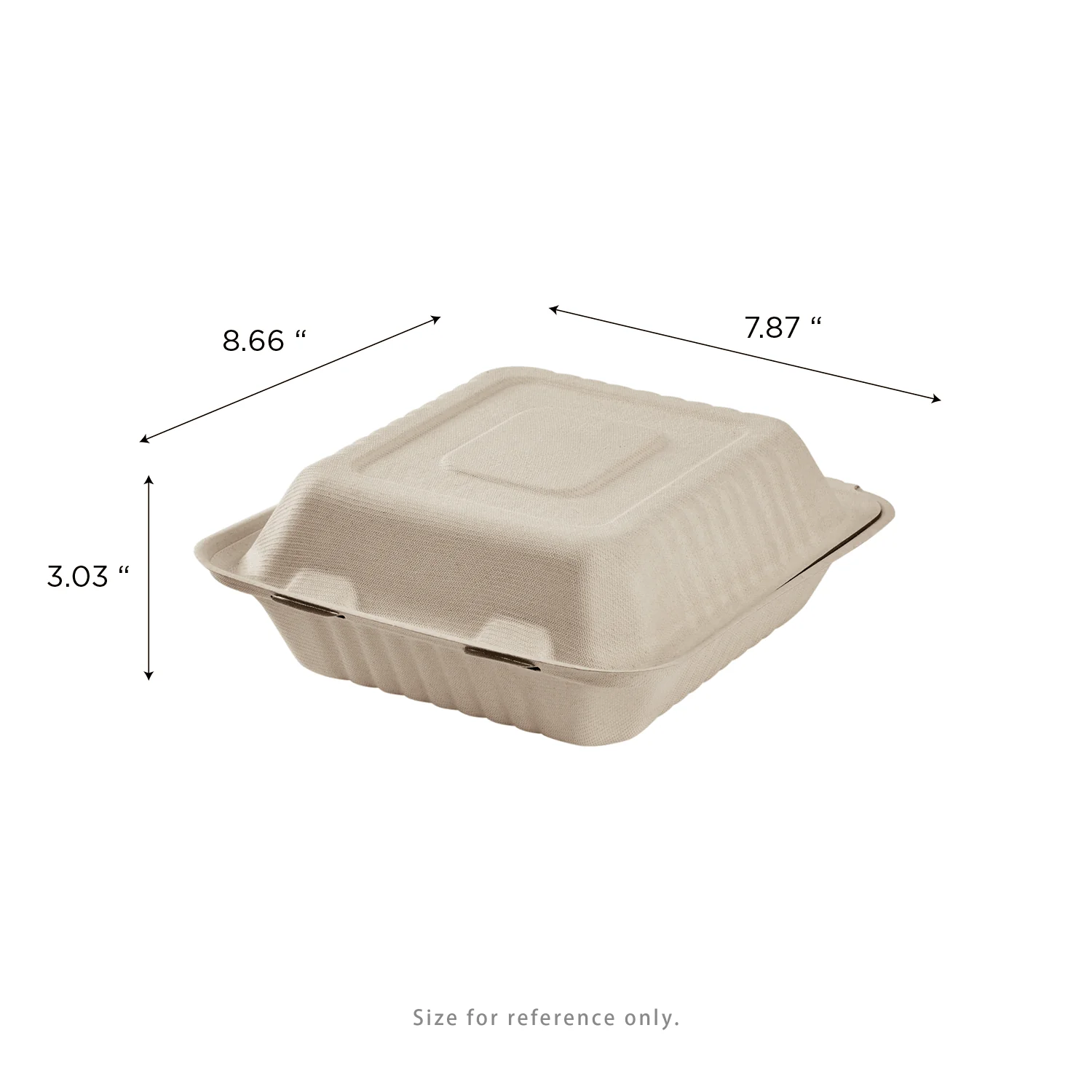 Karat Earth 8''x8'' Molded Fiber Hinged Containers, PFAS Free, Natural - 200 pcs - Image 3