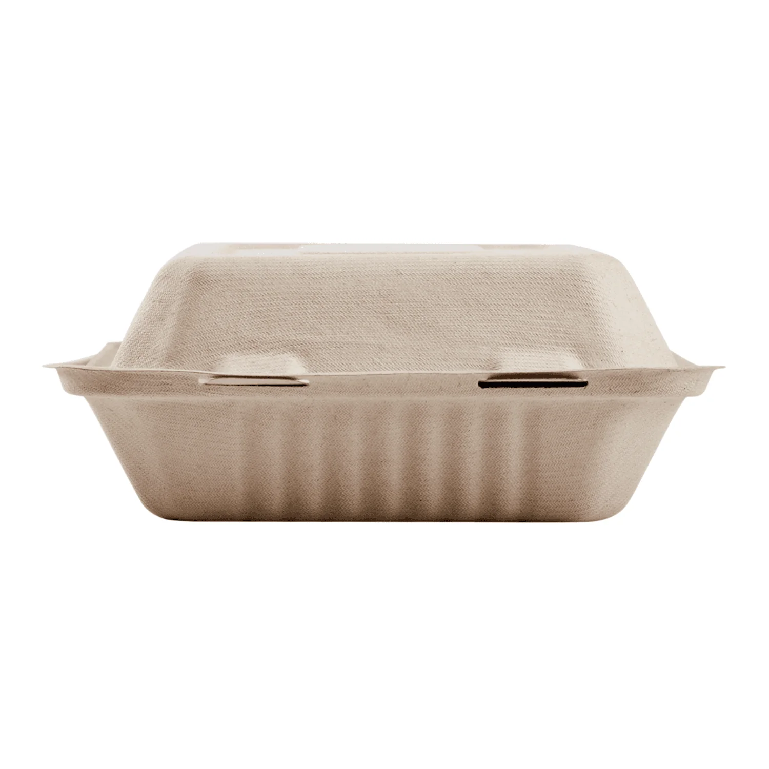 Karat Earth 3 Compartments, 8''x8'' Molded Fiber Hinged Containers, PFAS Free, Natural - 200 pcs - Image 7