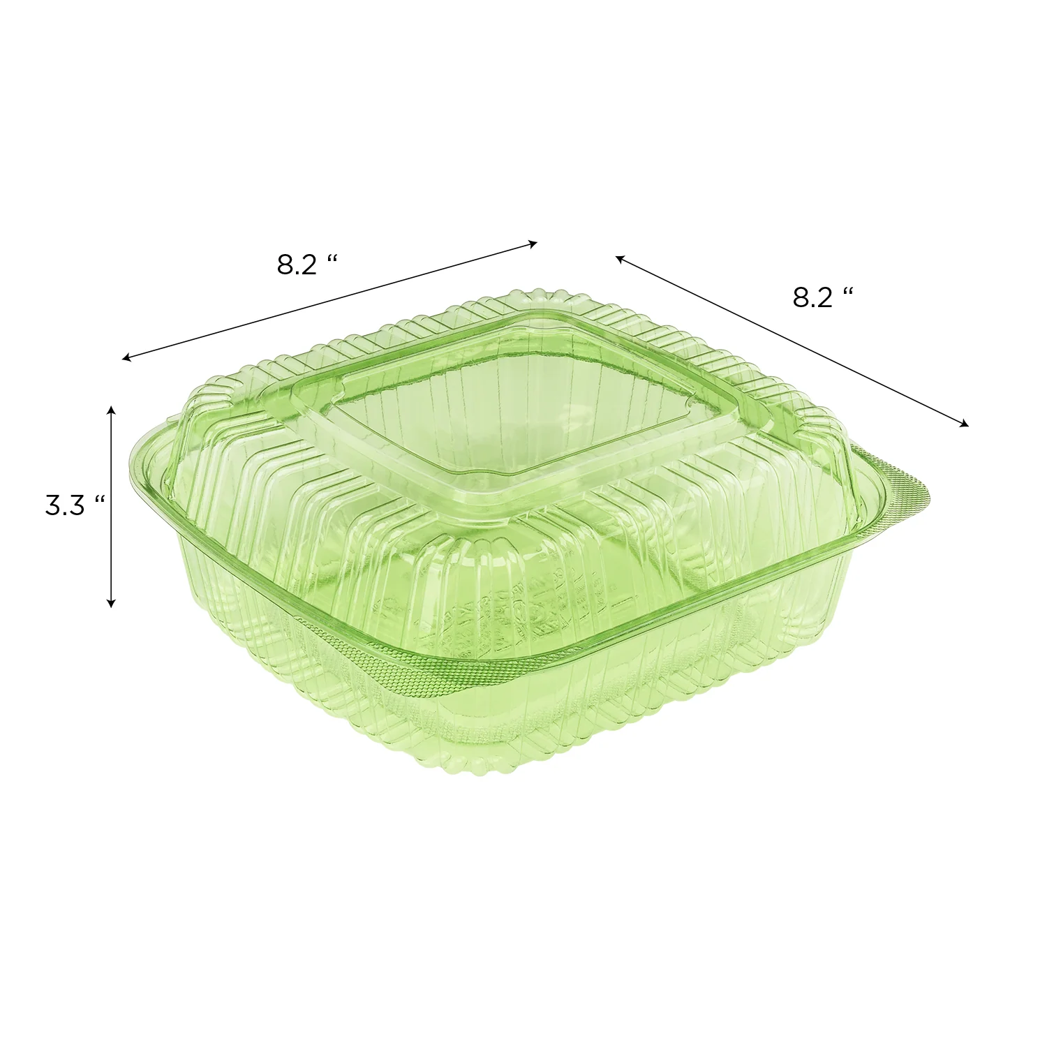 Karat Earth 8''x8'' PLA Hinged Containers, Green - 250 pcs - Image 5