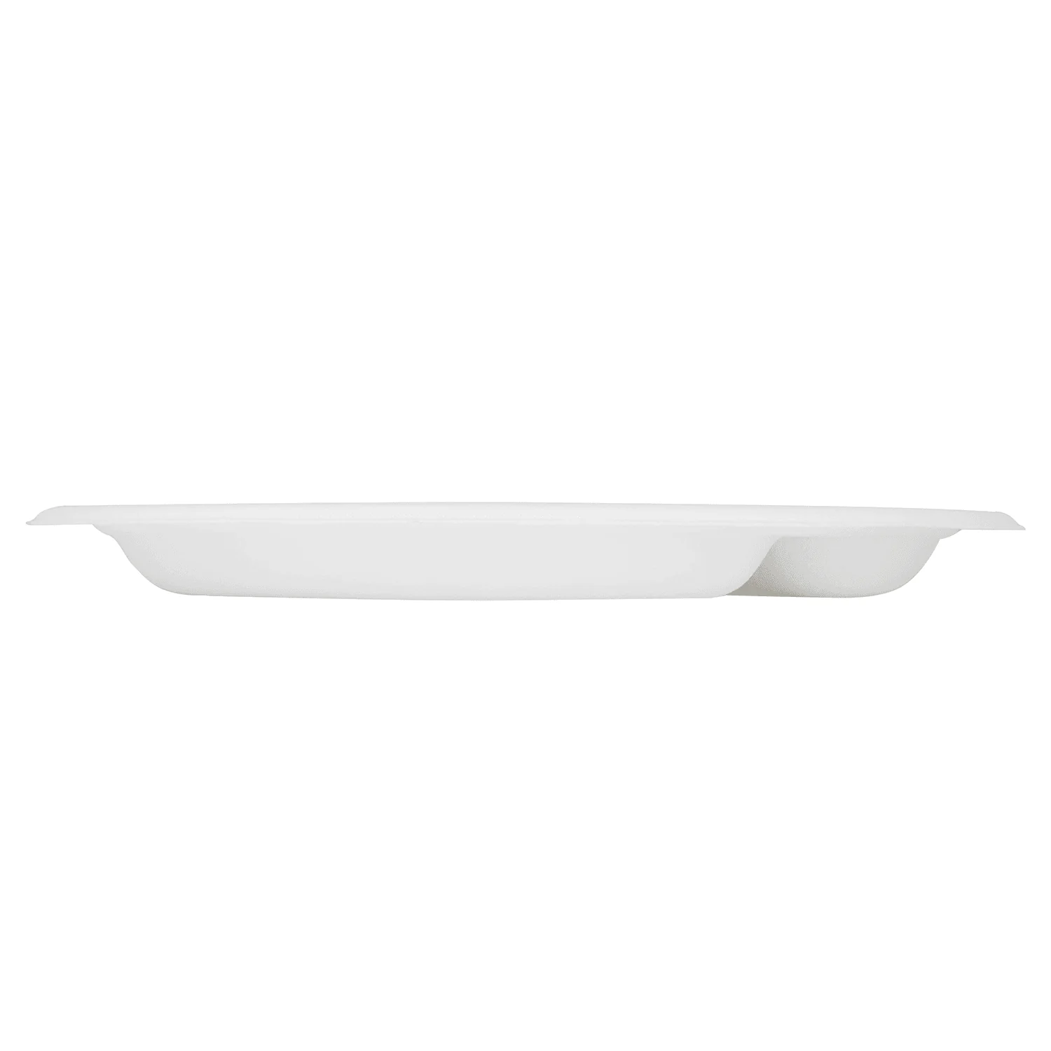 Karat Earth 3 Compartments, 9'' Molded Fiber Round Plates, PFAS Free, White - 500 pcs - Image 6
