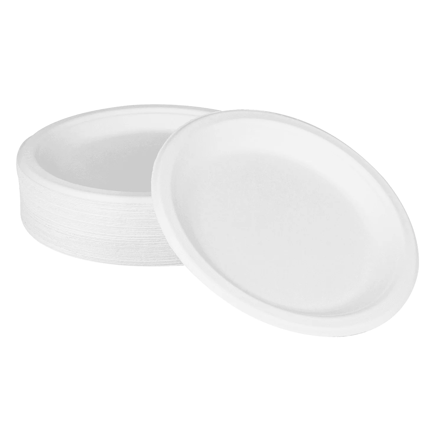Karat Earth 9'' Molded Fiber Round Plates, PFAS Free, White - 500 pcs - Image 2