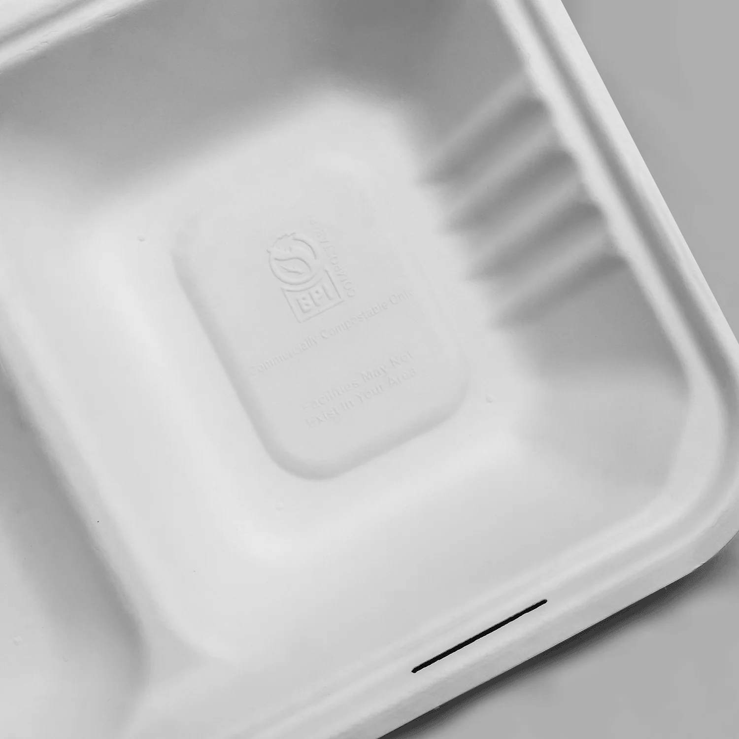 Karat Earth 2 Compartments, 9''x6'' Molded Fiber Hinged Containers, PFAS Free, White - 200 pc - Image 6