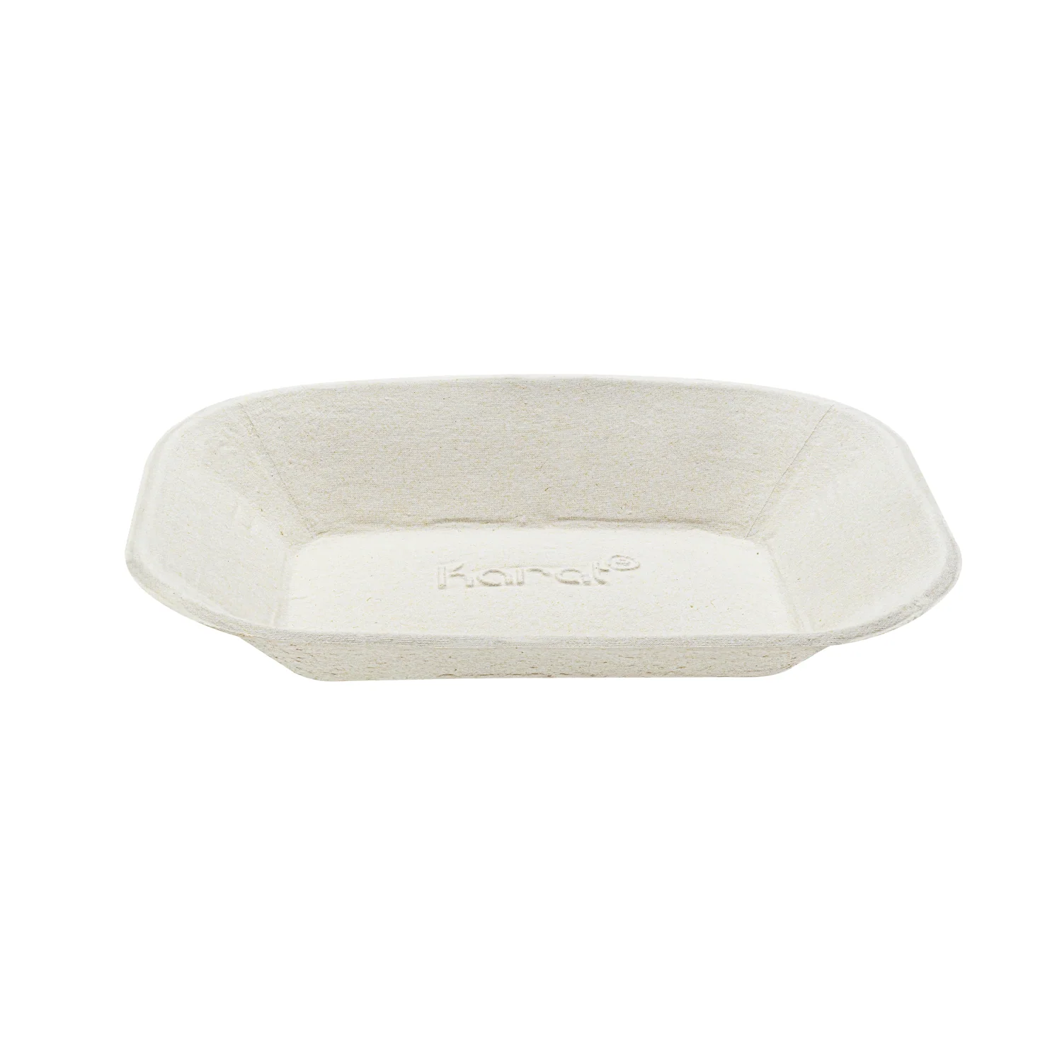 Karat Earth 9”x7” GreaseEase Molded Fiber Food Tray, PFAS free - 500 pcs - Image 2