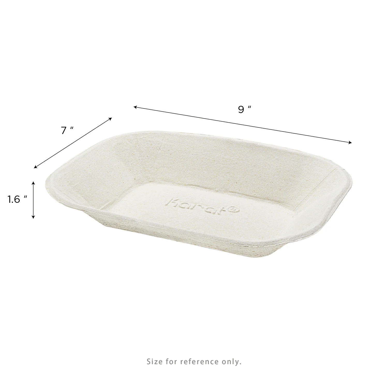 Karat Earth 9”x7” GreaseEase Molded Fiber Food Tray, PFAS free - 500 pcs - Image 5
