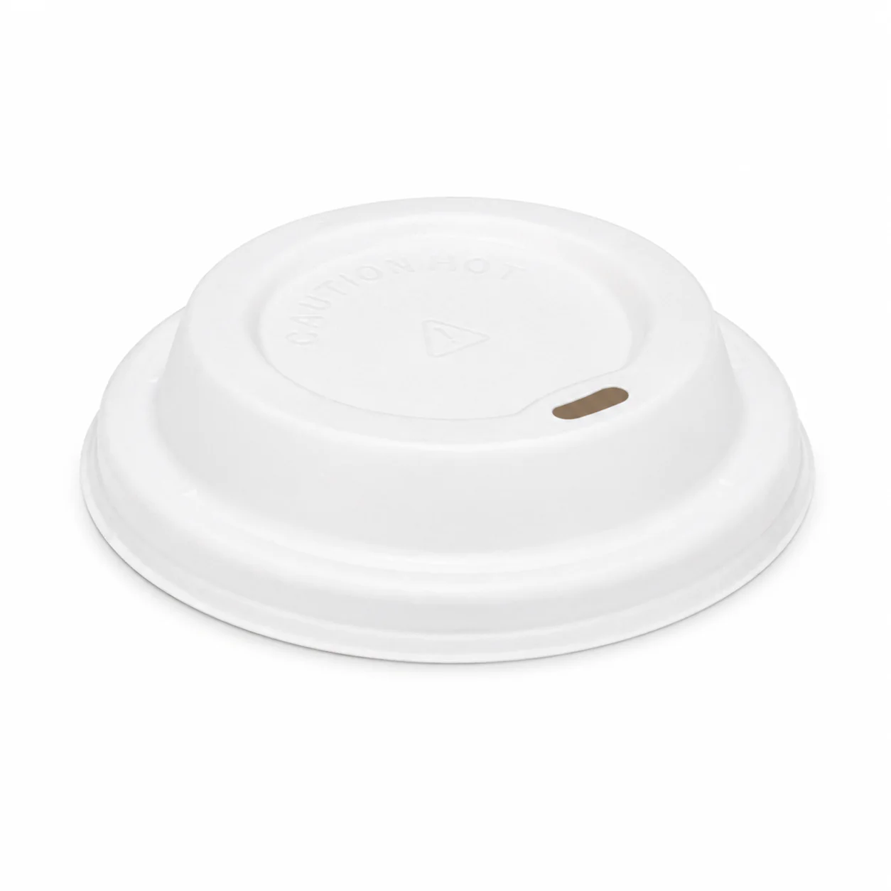 Karat Earth 90mm Bagasse Sipper Dome Lid for 10-24oz Hot Cup, White - 500 pcs - Image 2