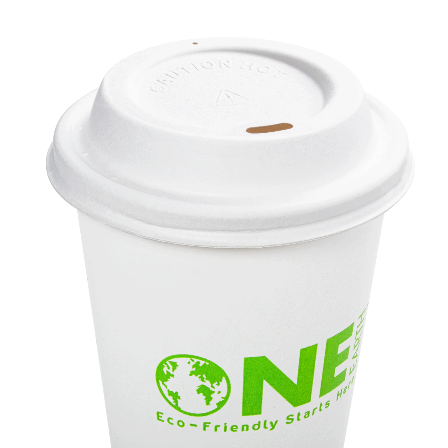 Karat Earth 90mm Bagasse Sipper Dome Lid for 10-24oz Hot Cup, White - 500 pcs - Image 7