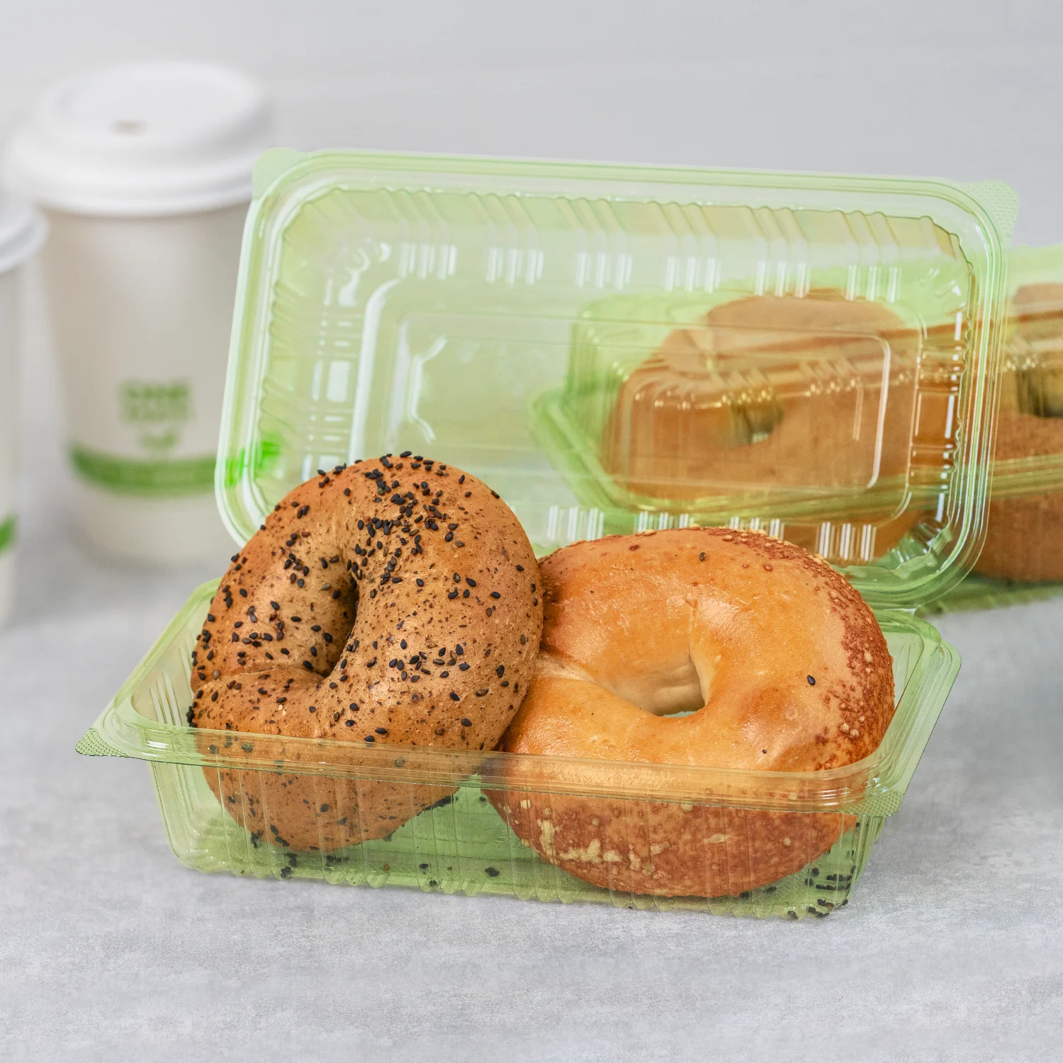 Karat Earth 9''x5'' PLA Hinged Containers, Green - 250 pcs